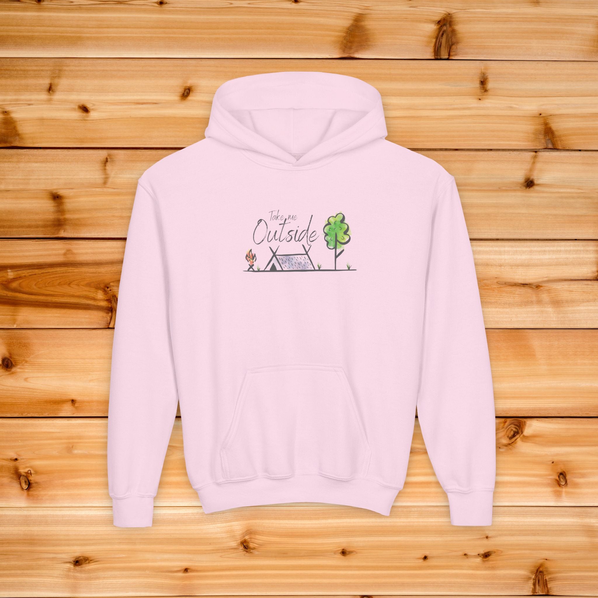 Kids Nature Hoodie, Youth Camping Sweatshirt, Take Me Outside Toddler Pullover, Outdoor Adventure Gift for Kids, Mountain Forest Graphic Tee