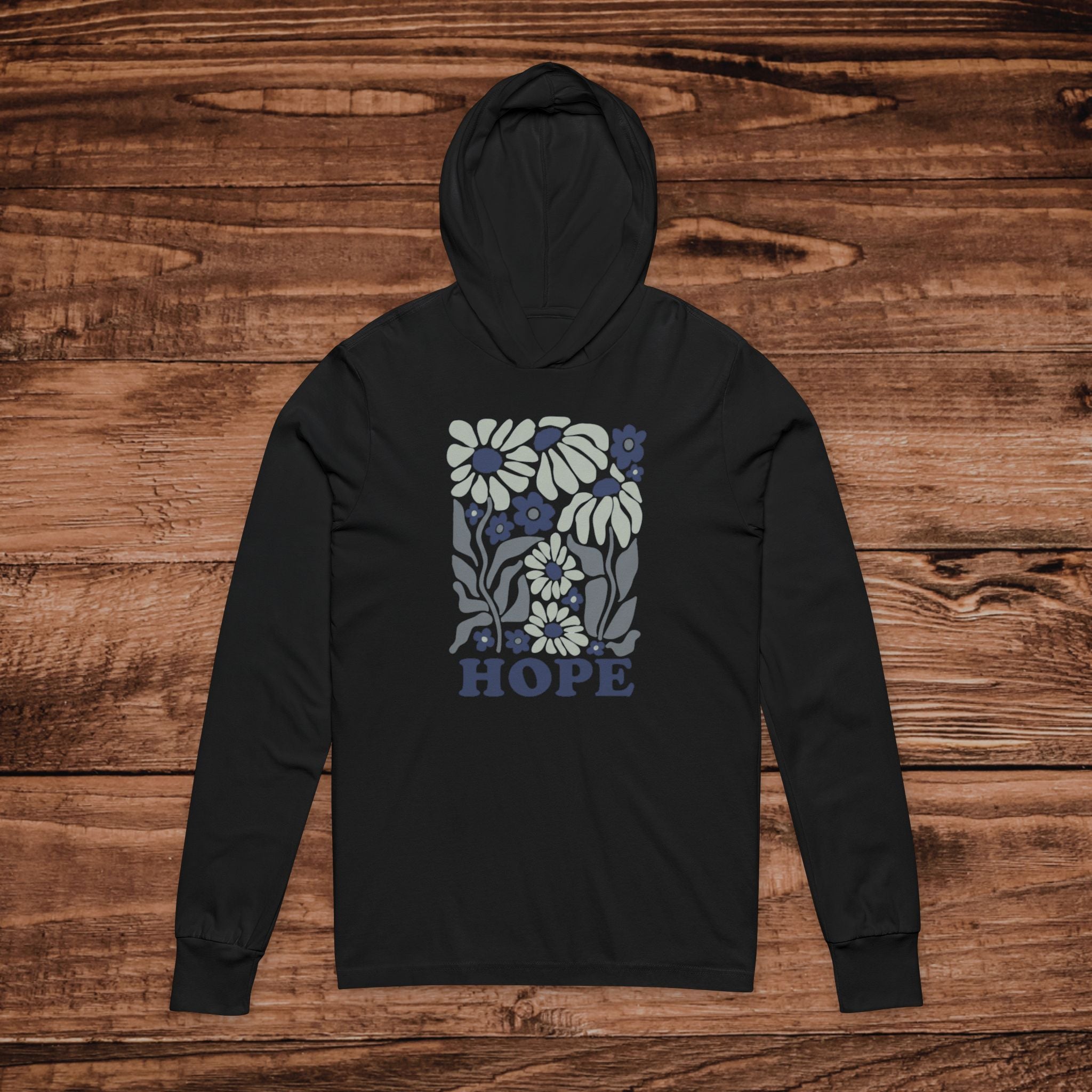 Floral Hope Graphic Hooded Tee | Floral typography, vintage flower design