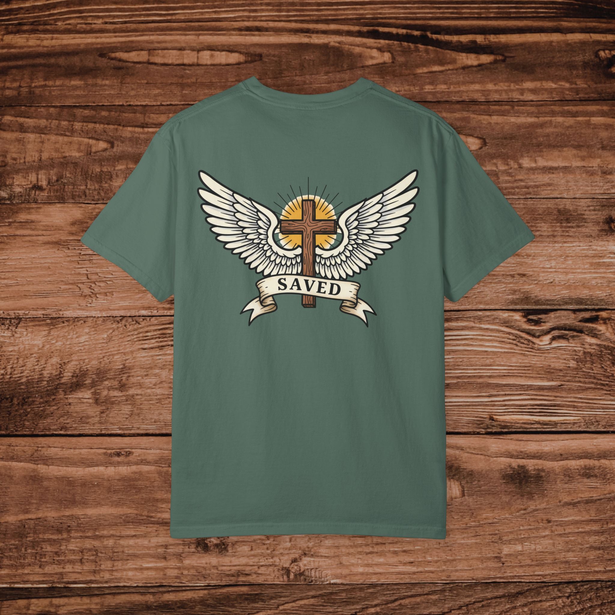 Winged Cross Saved T-shirt | Christian Faith Graphic