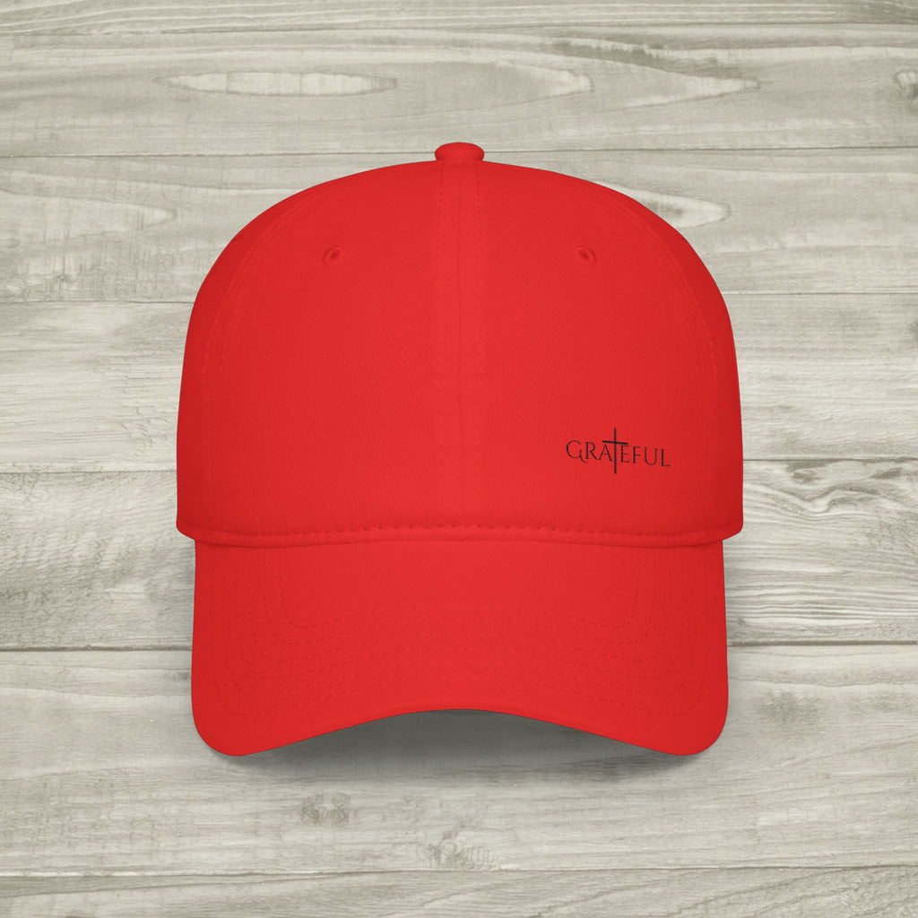 Embroidered Grateful Cross Hat, Christian Aesthetic Baseball Cap, Minimalist Faith Hat, Religious Streetwear Headwear, Embroidered Cross Cap