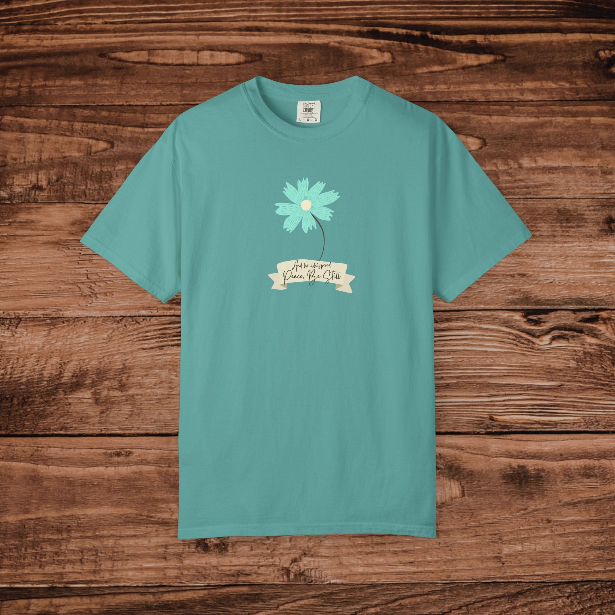 Teal Daisy Christian T-Shirt Comfort Colors Floral Faith Shirt | Minimalist Flower Tee for Women | Religious Gift for Her | Aesthetic Boho