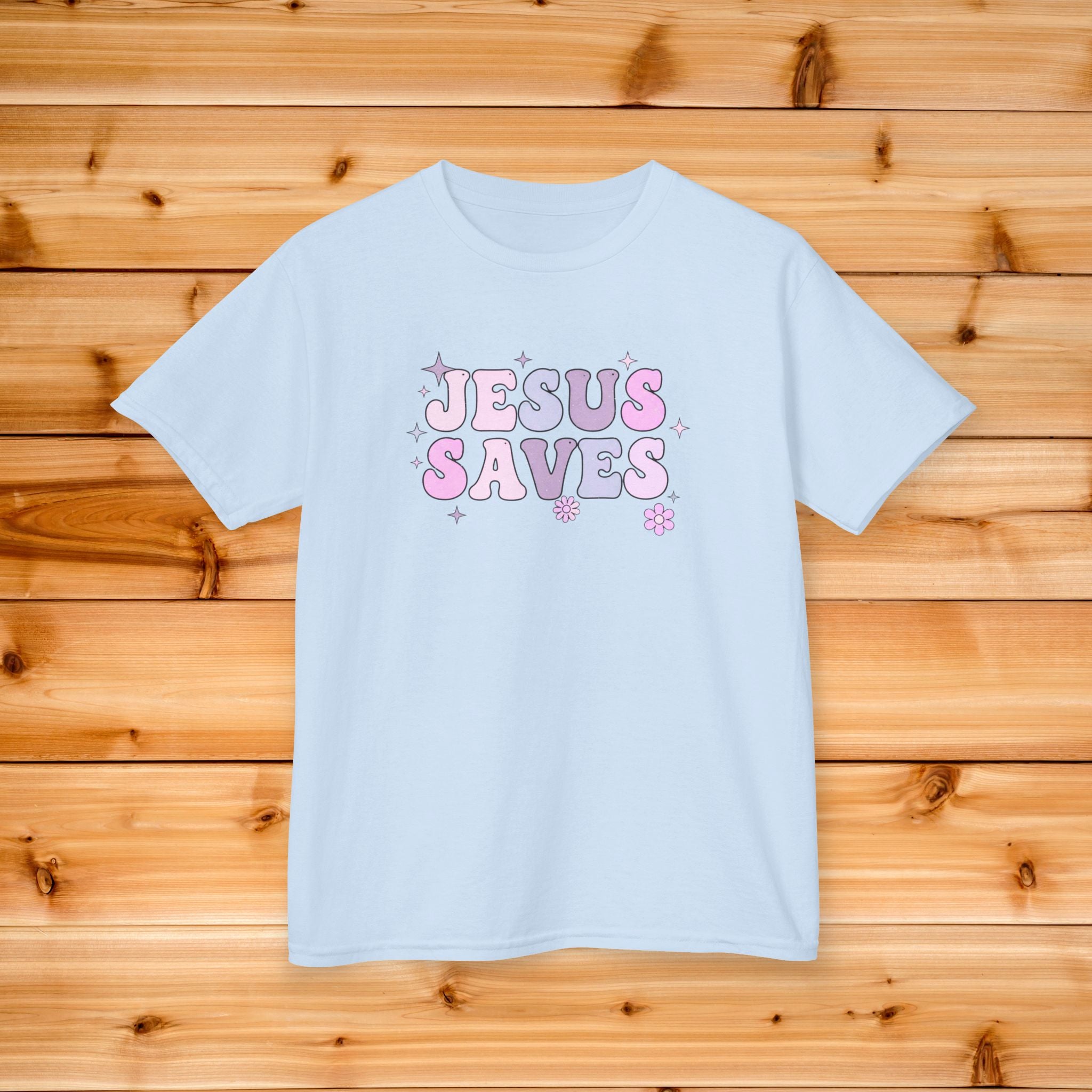 Jesus Saves Kids Tee  Christian Faith Shirt Religious Children Tee