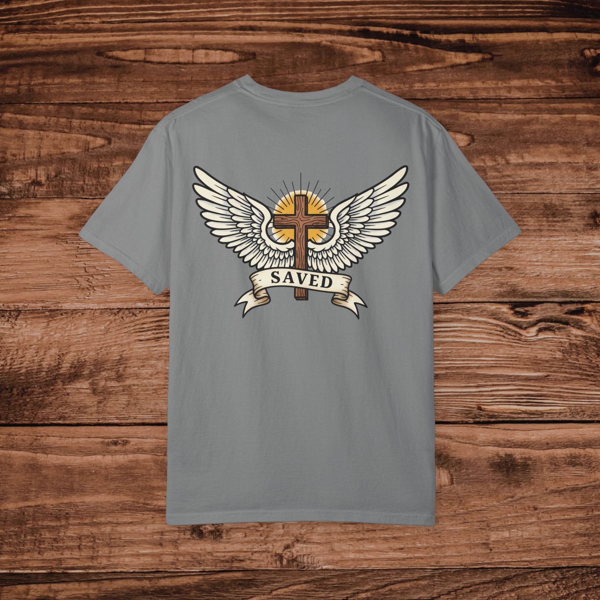 Winged Cross Saved T-shirt | Christian Faith Graphic