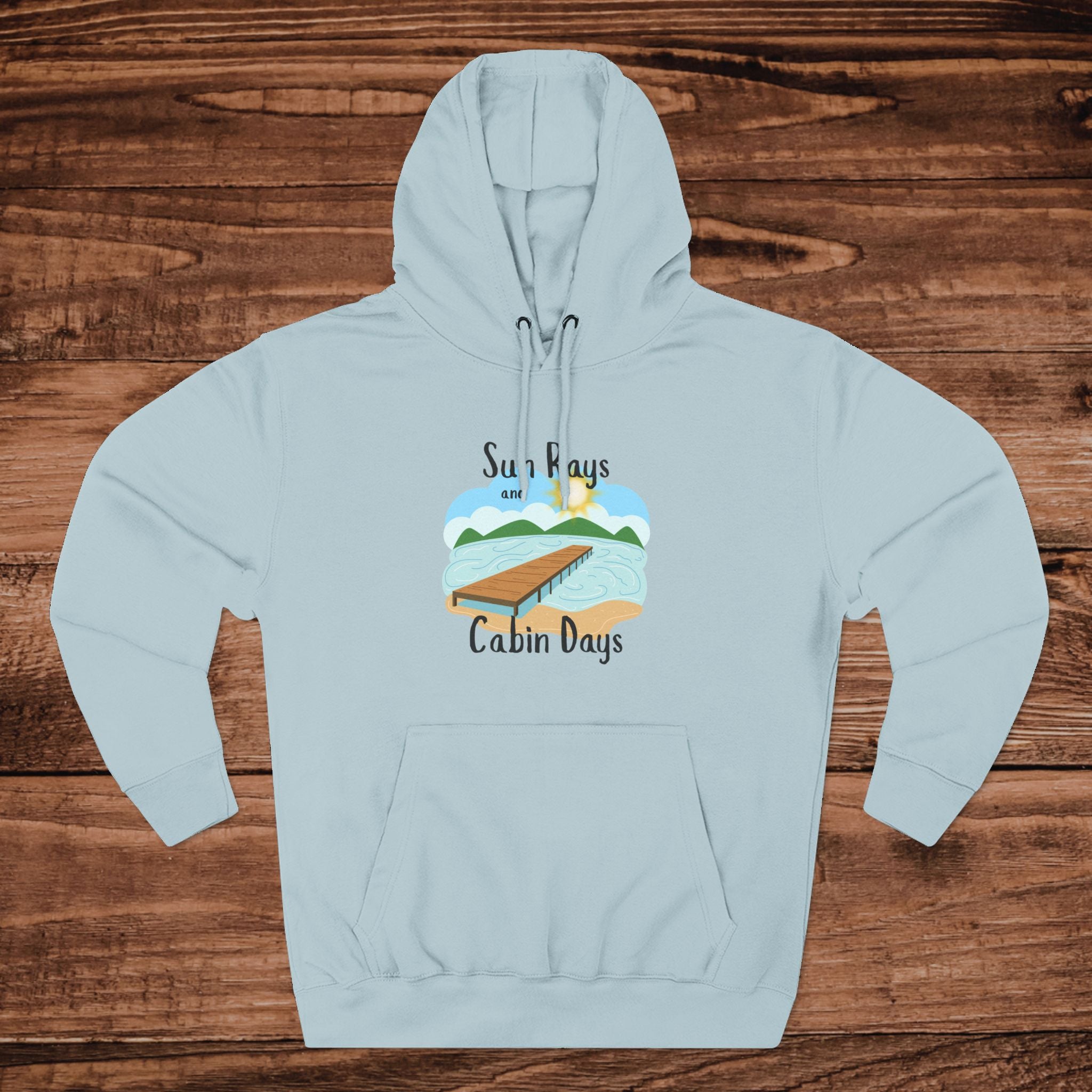 Cabin Days Dock Illustration Hoodie | Lake House Vacation Sweatshirt