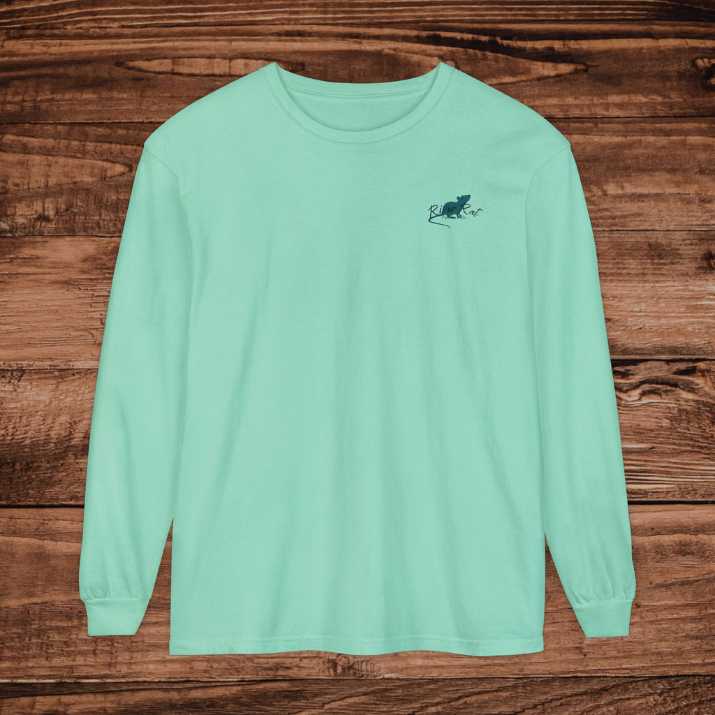 River Rat Paddle Club Long Sleeve Logo T-Shirt Dual Graphic Designs