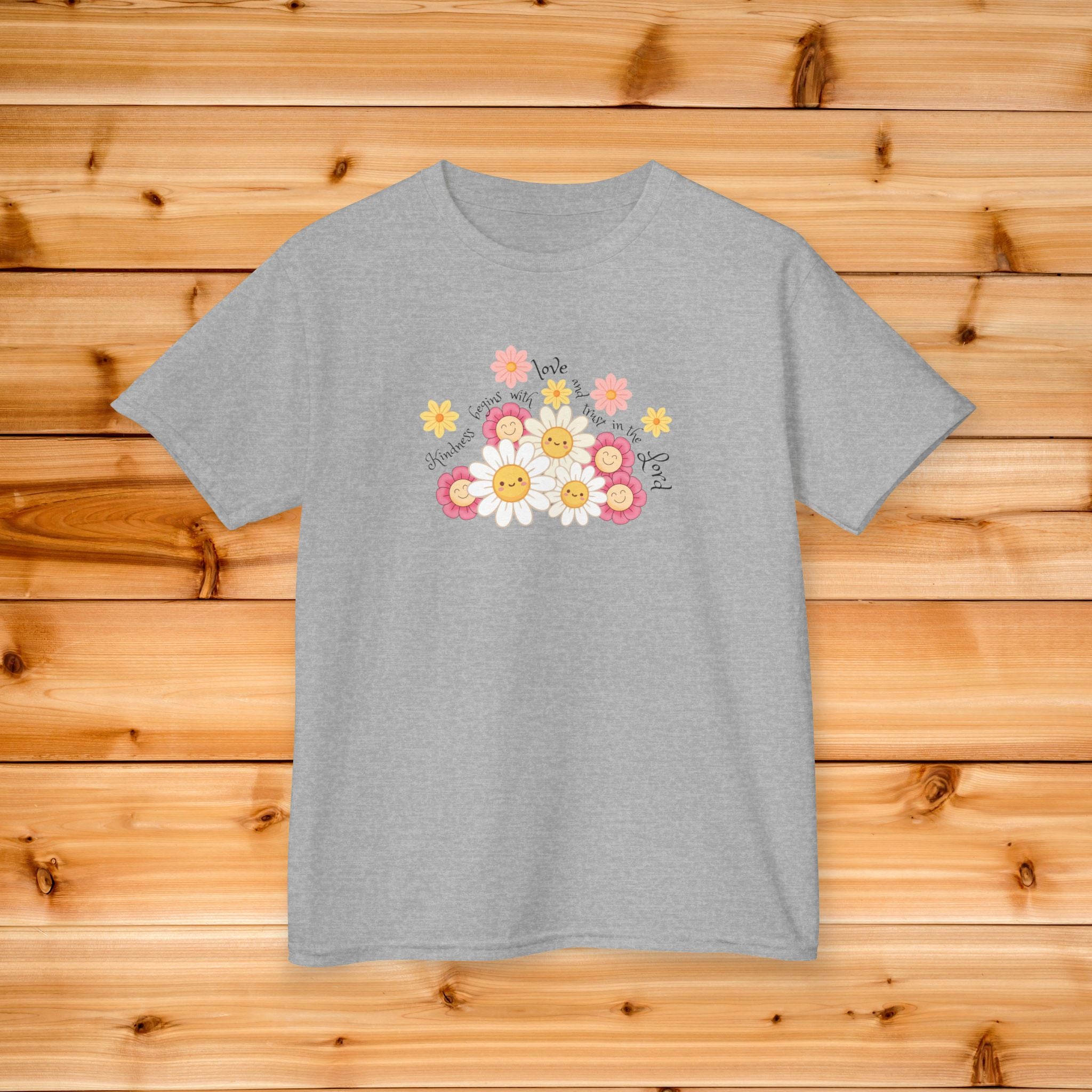 Daisy Kindness Kids Tee | Pastel Floral Shirt