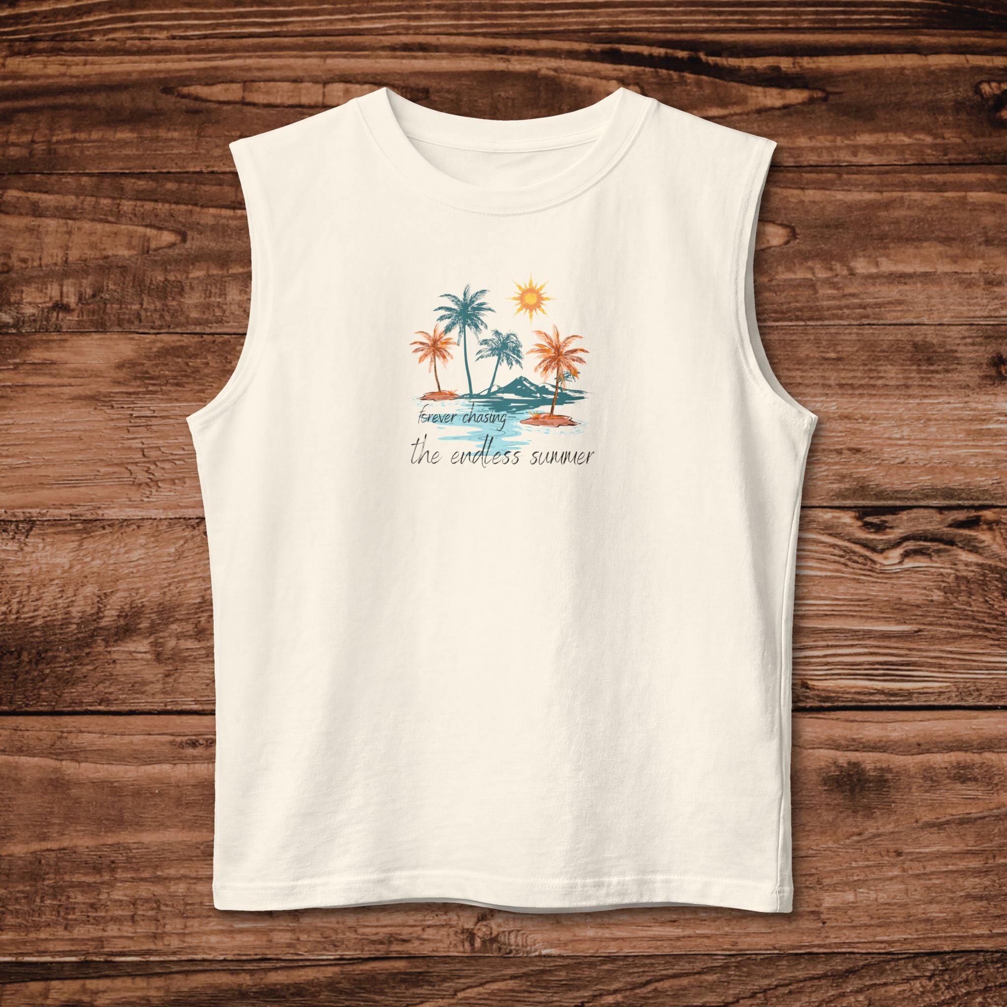 Chasing Summer Muscle Tank | Palm Trees, Surfboard, Sun