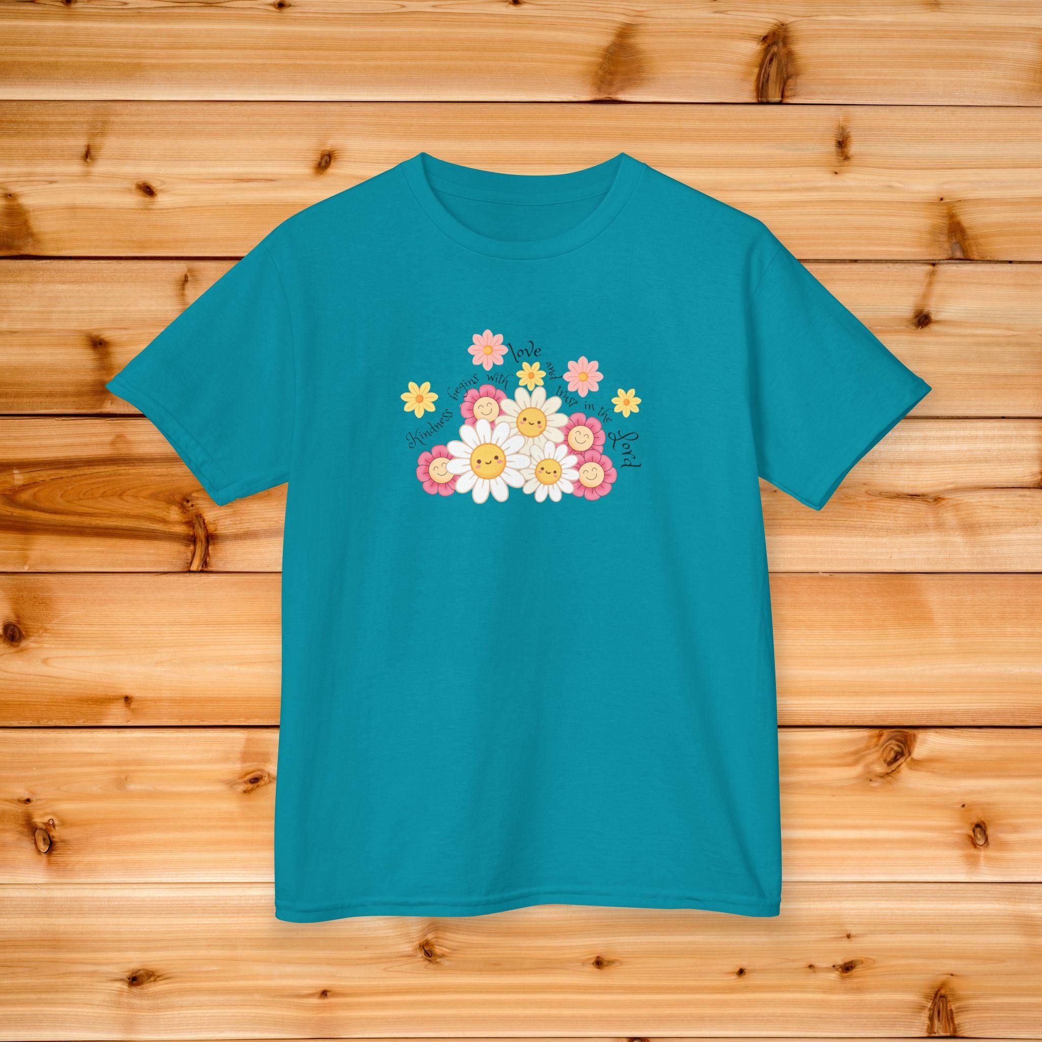 Daisy Kindness Kids Tee | Pastel Floral Shirt