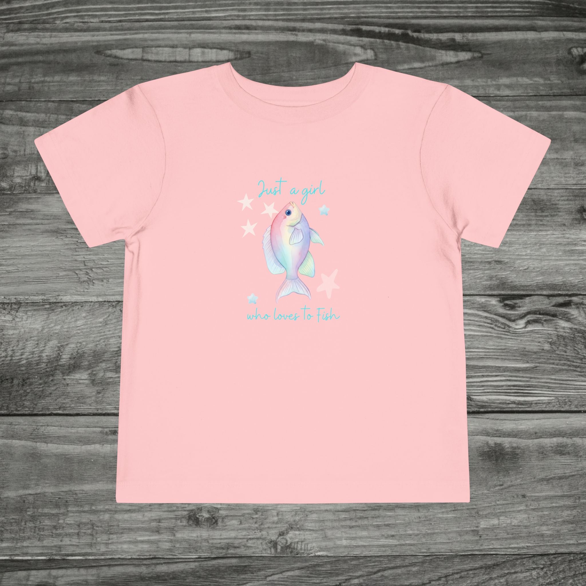 Just a girl who loves to fish Toddler Tee | Pastel Fish Illustration