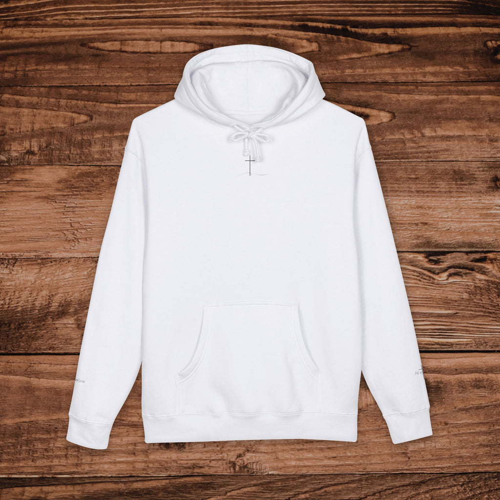 Minimal Faith Cross Print Hoodie | Front Back & Sleeve Graphics