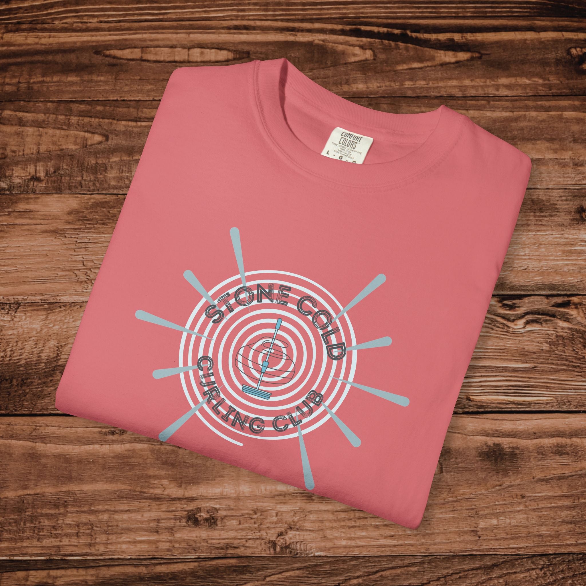 Stone Cold Curling Club Tshirt, Curling Stone Tee, Gift for Curlers, Aesthetic Curling Tshirt, Retro Rink Tee, Minimalist Curling Stone Logo