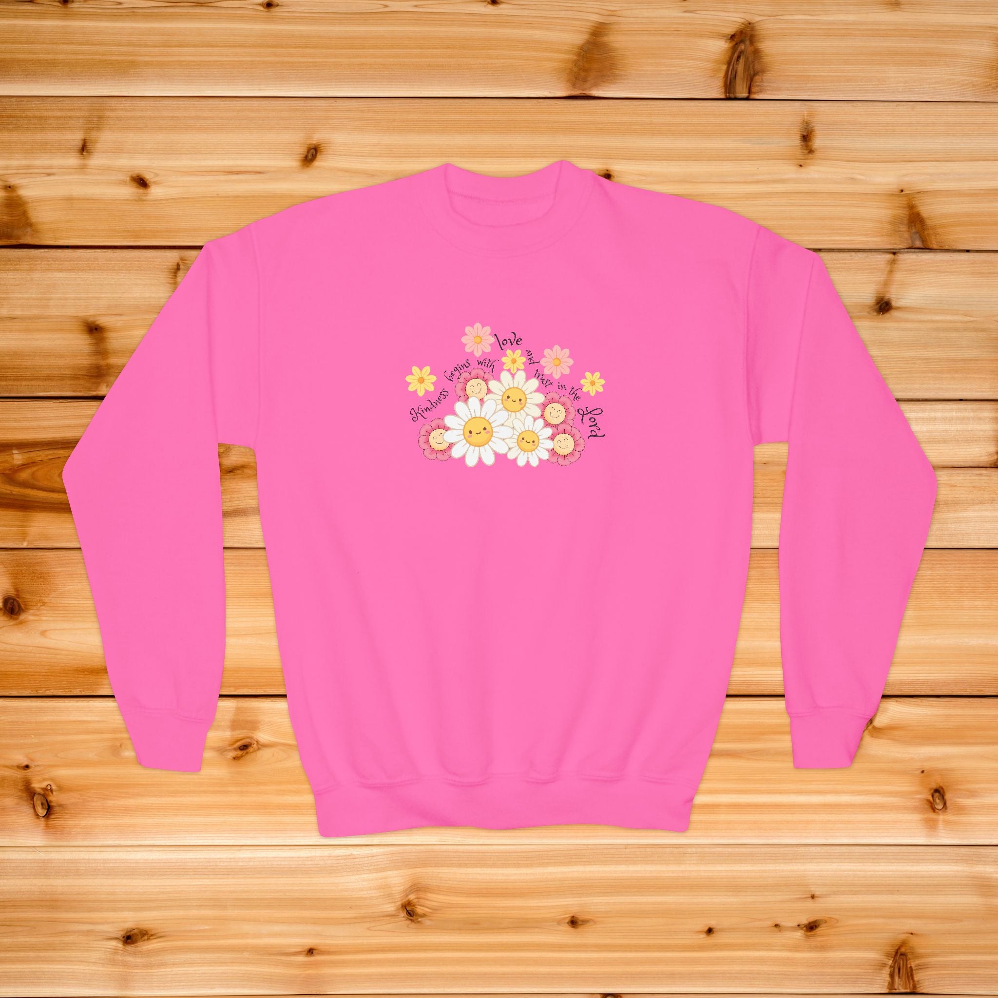 Daisy Kindness Youth Sweatshirt | Floral Kids Crewneck