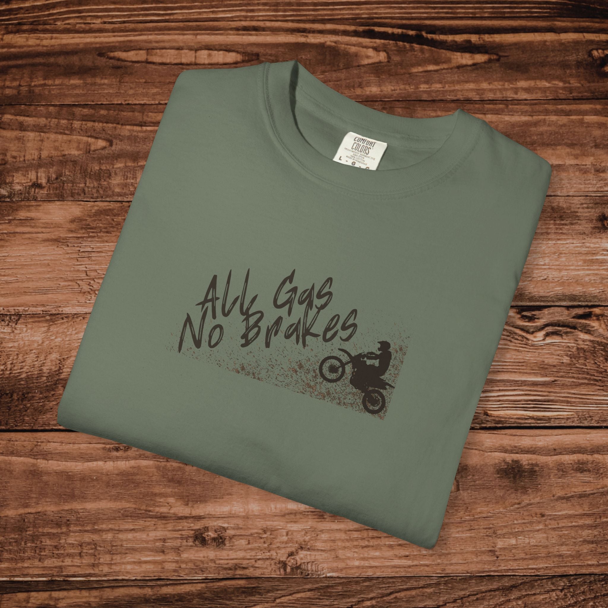 All Gas No Brakes T-Shirt, Dirt Bike Graphic Tee, Motocross Racing Shirt, Gift for Dirt Biker, Retro MX Racing Graphic Shirt