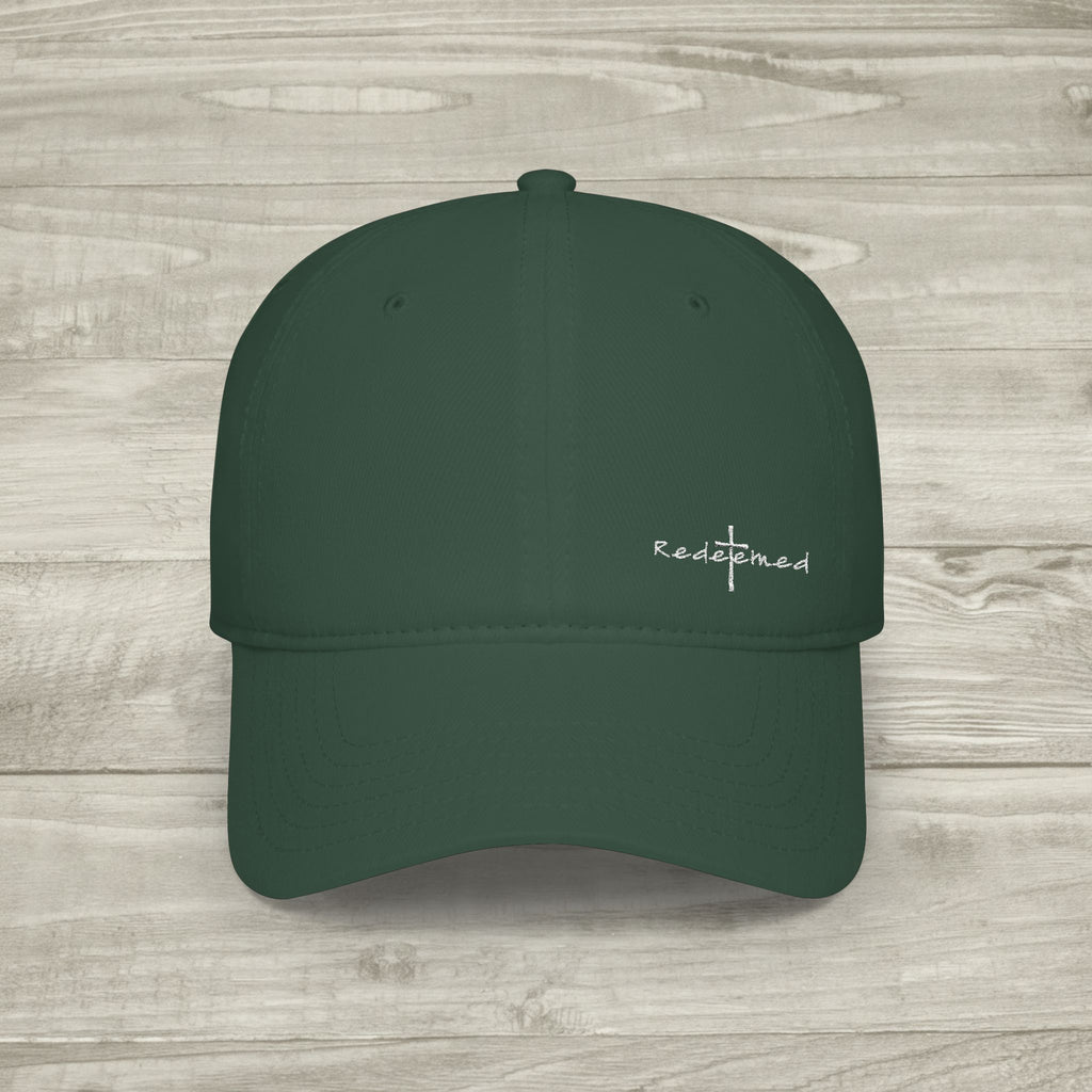 Embroidered Redeemed Cross Hat, Christian Aesthetic Baseball Cap, Minimalist Faith Hat, Religious Streetwear Headwear, Embroidered Cross Cap