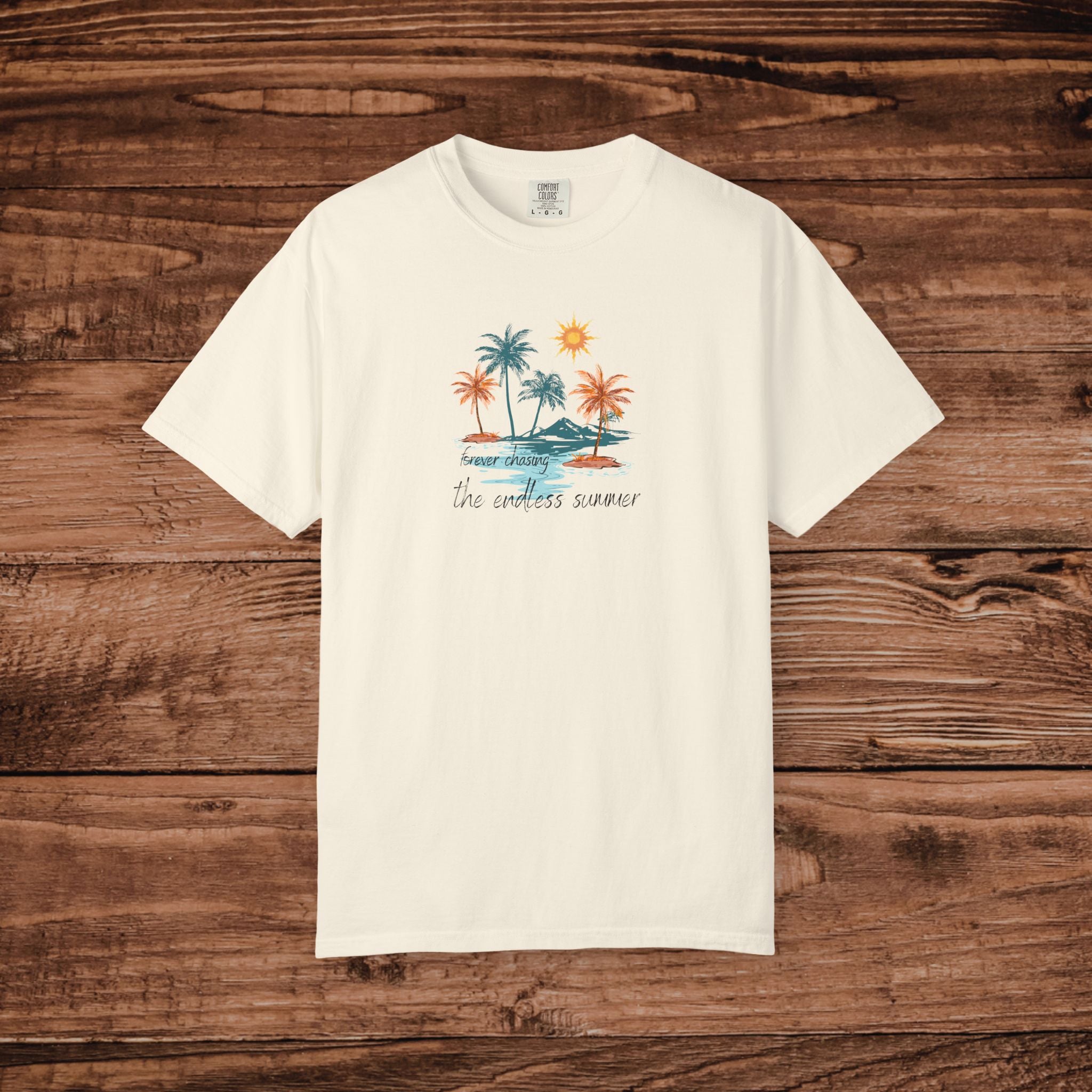 Endless summer graphic T-shirt | summer beach sunset design