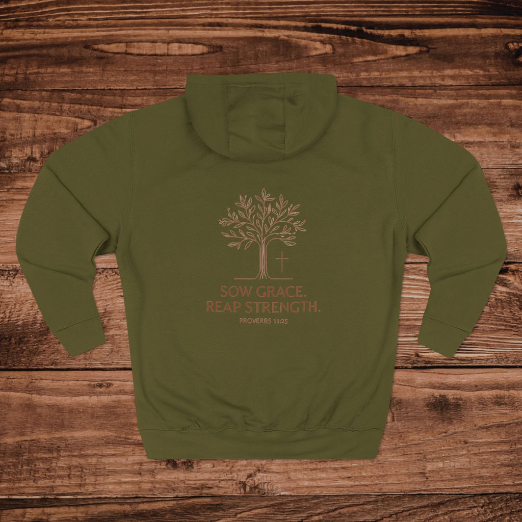 Sow Grace Reap Strength tree hoodie | Christian faith sweatshirt