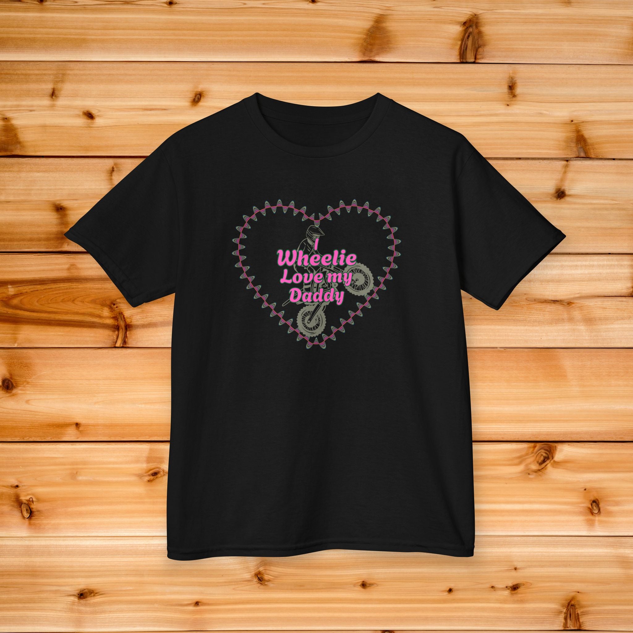 Kids Wheelie Love my Daddy Tshirt, Kids Motocross Tee, Youth Supercross tshirt
