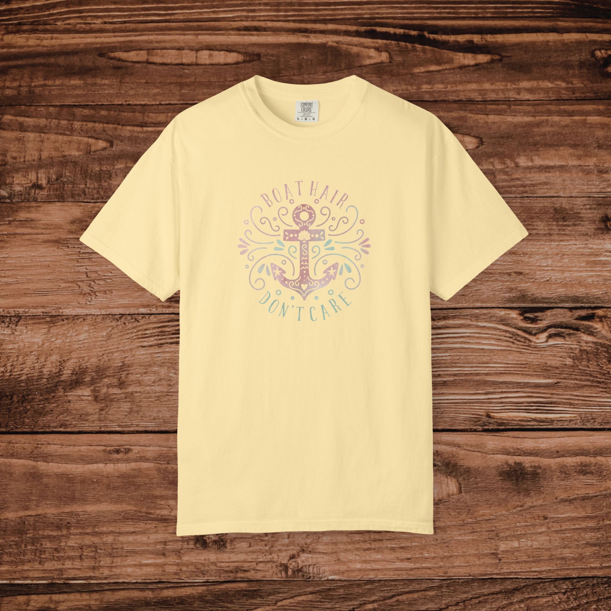 Anchor Floral Crest T-shirt | Nautical Anchor Design, Pastel Beach Vibes