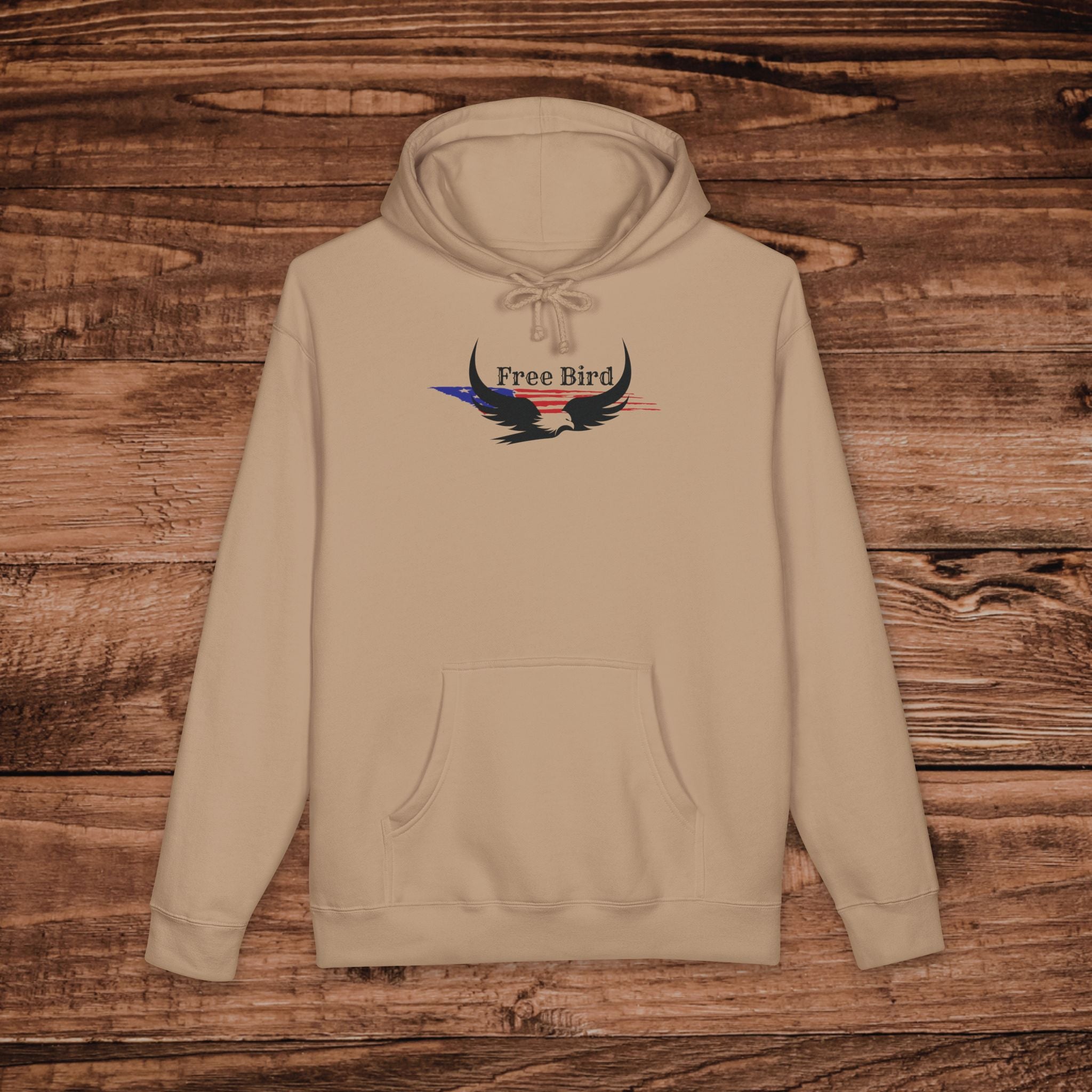 American Eagle Hoodie, Patriotic Free Bird Sweatshirt, 4th of July, Faith Nature Apparel, USA Pride Pullover, Minimalist Christian Hoodie