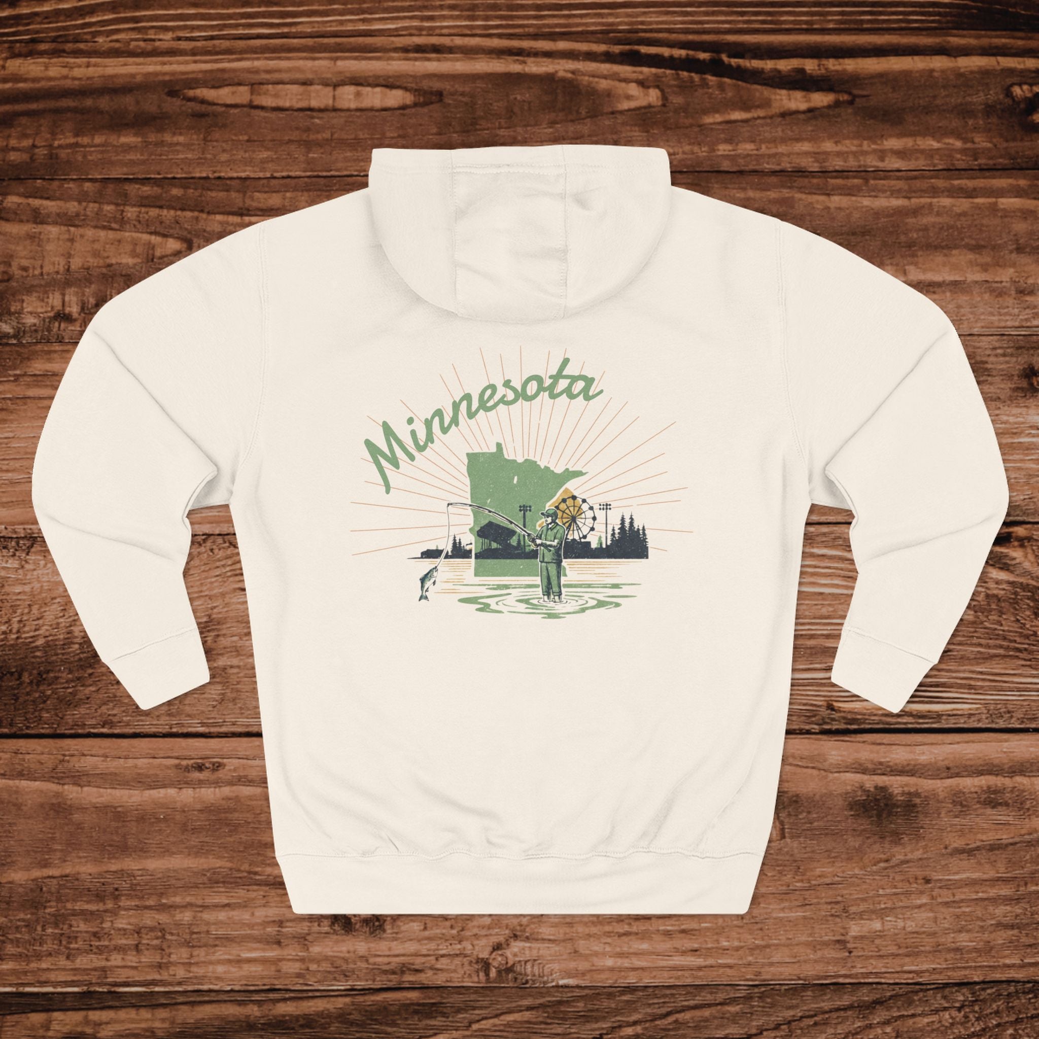 Minnesota Fishing Lake Scene Hoodie | Fishing Lake Graphic Hoodie