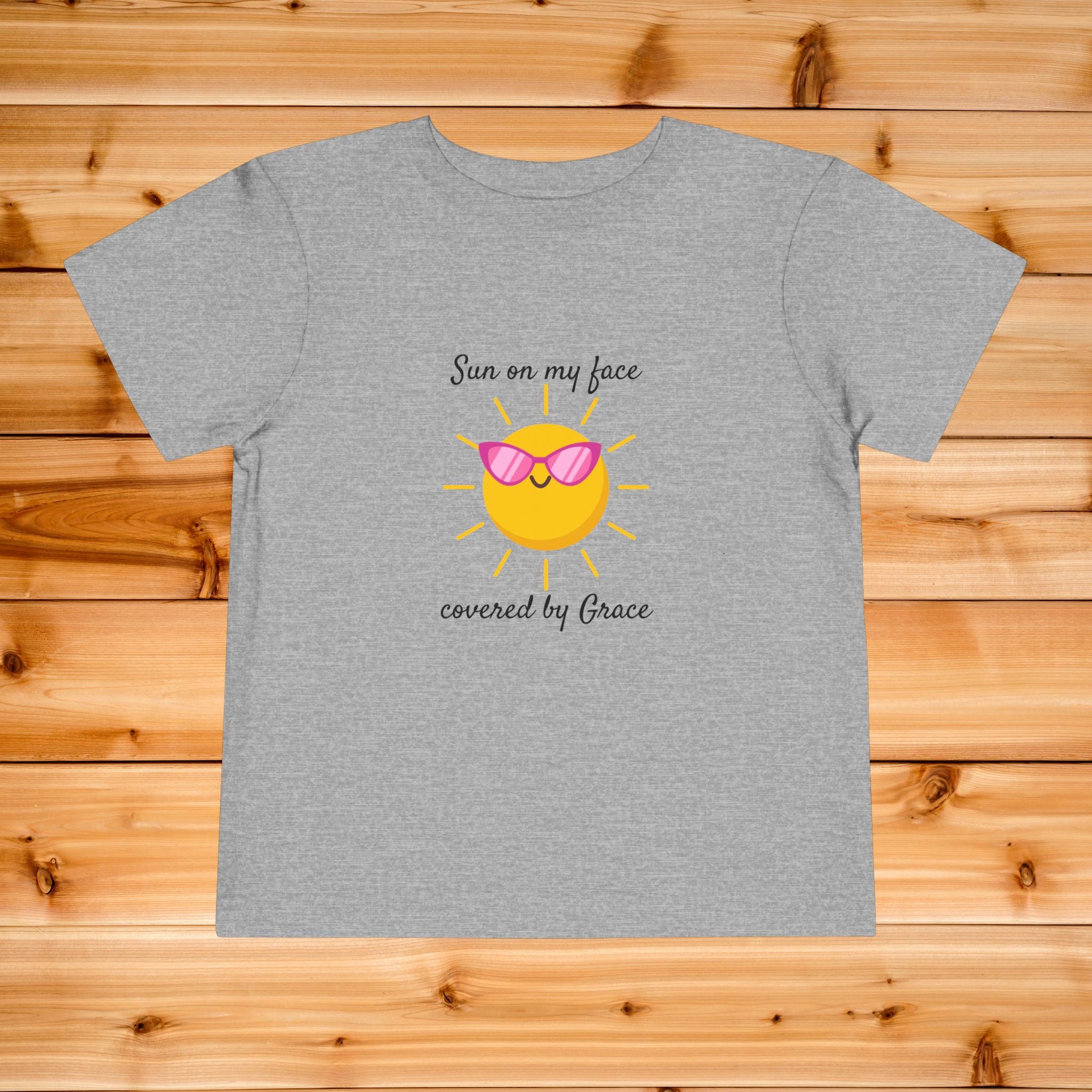 Sun with Sunglasses covered by Grace Toddler Tee | Christian Sunshine