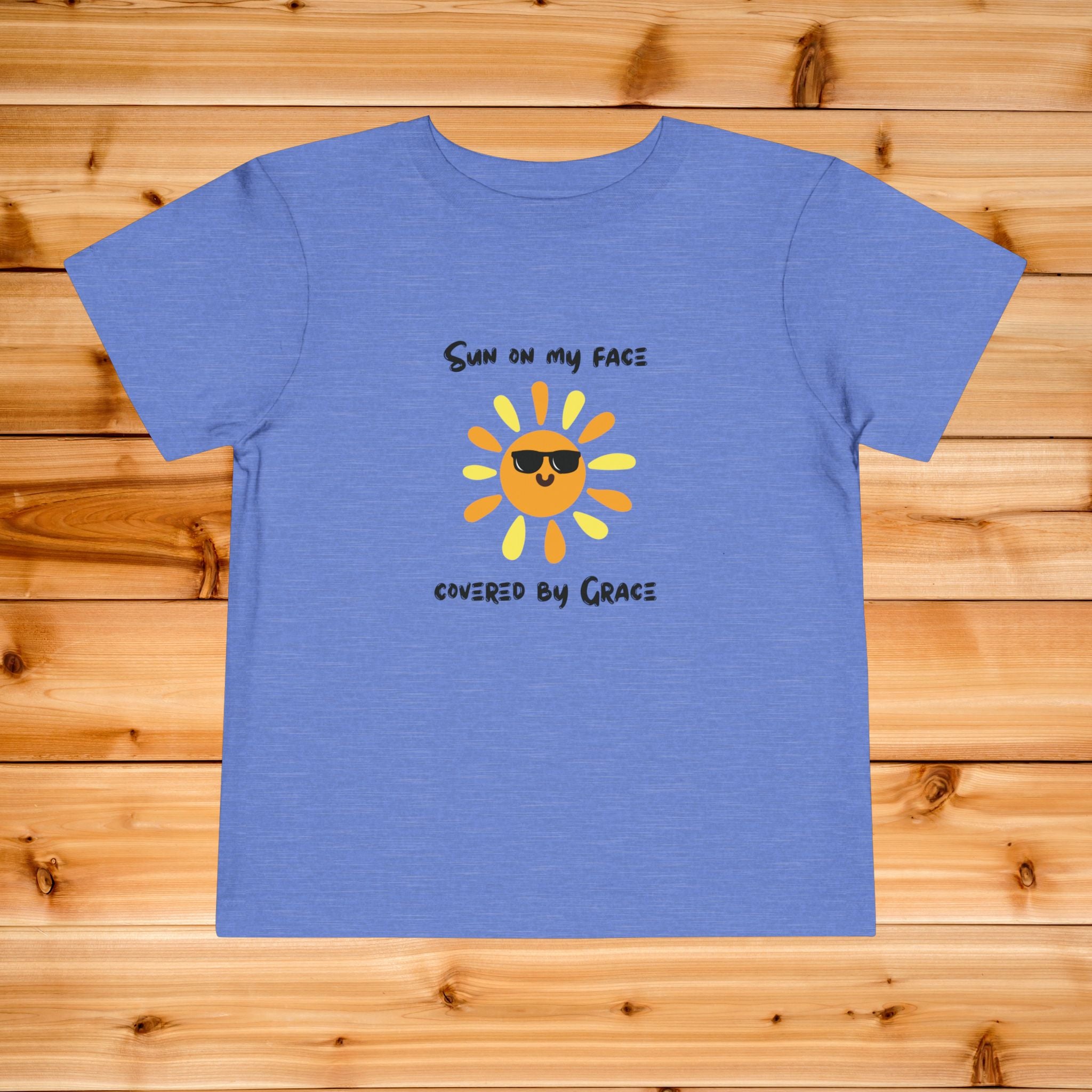 Sun with Sunglasses Covered by Grace toddler tee | Kids Sunshine Shirt