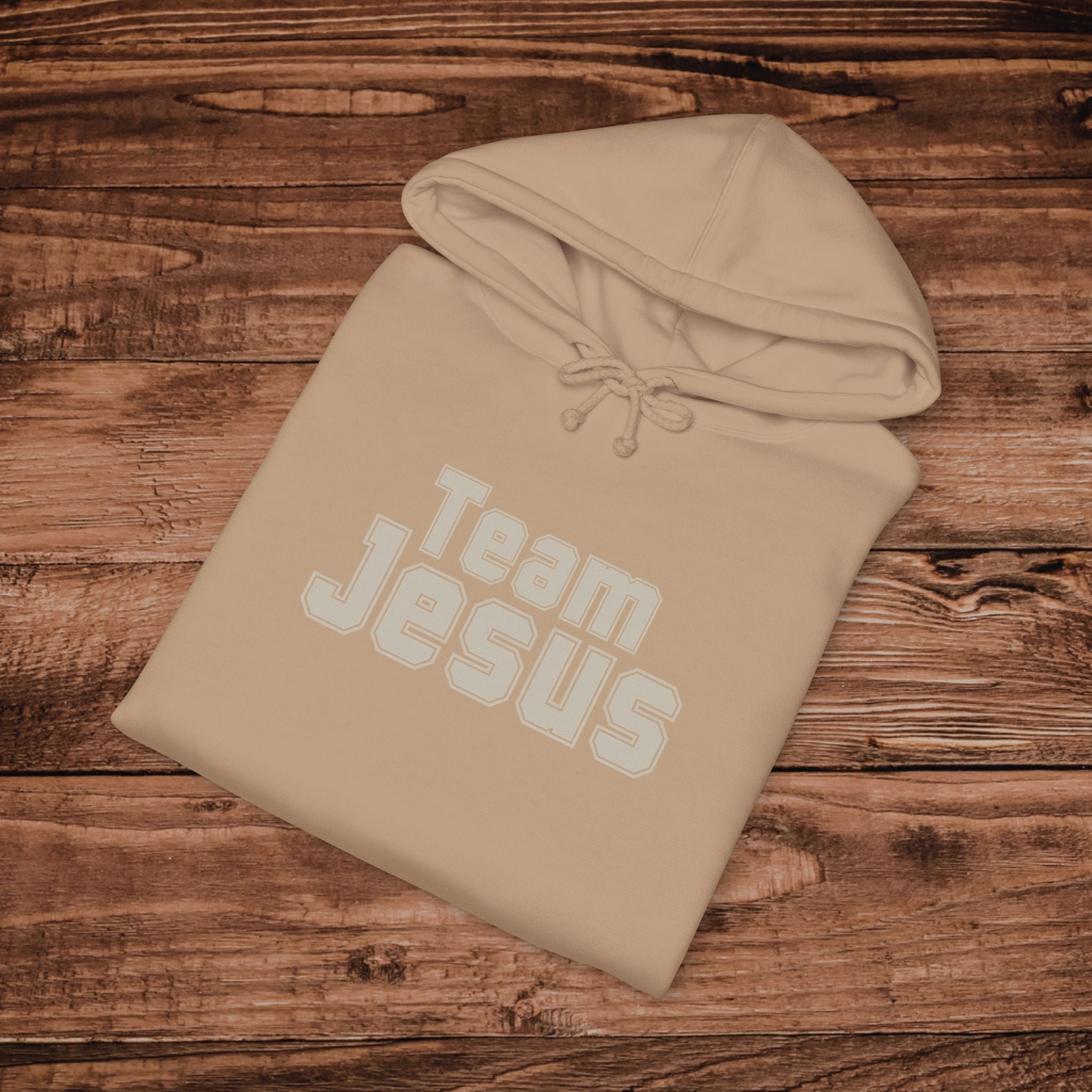 Embroidered Team Jesus Hoodie, Large Print Christian Sweatshirt, Premium Heavyweight Pullover, Aesthetic Gospel Hoodie