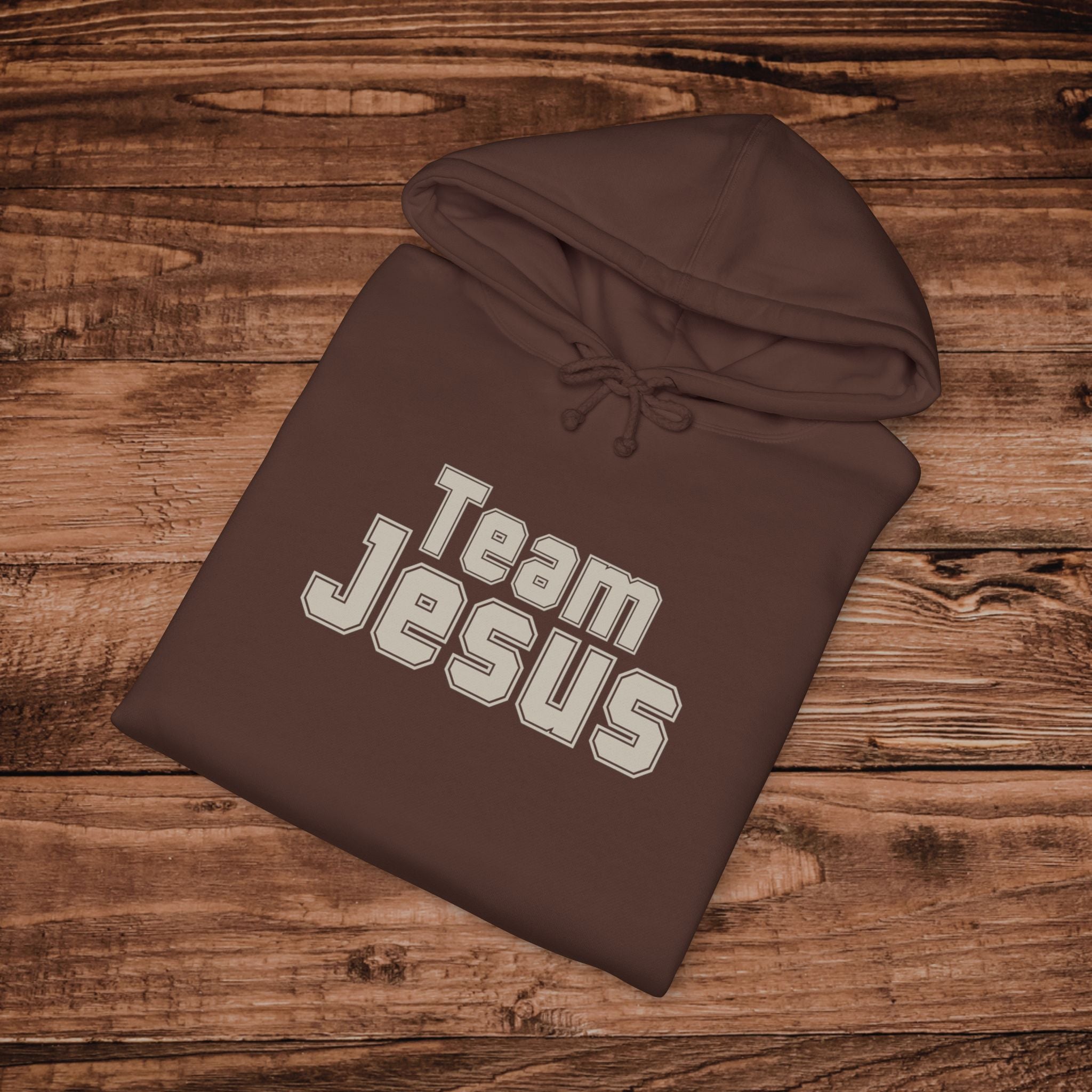 Embroidered Team Jesus Hoodie, Large Print Christian Sweatshirt, Premium Heavyweight Pullover, Aesthetic Gospel Hoodie