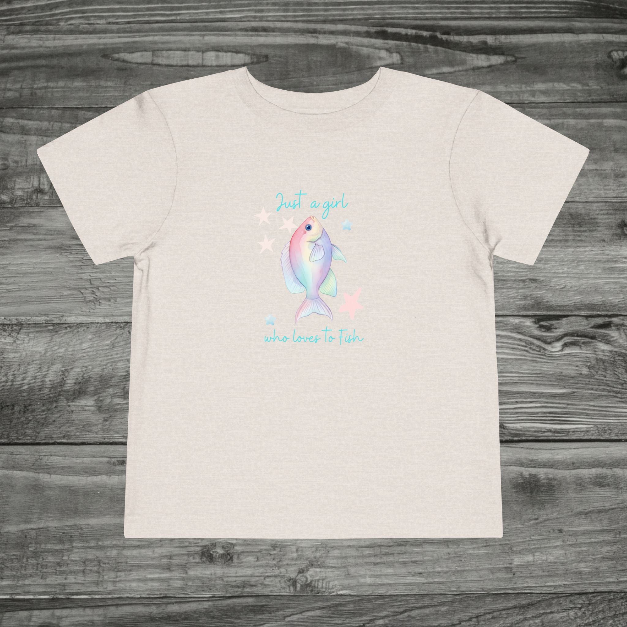 Just a girl who loves to fish Toddler Tee | Pastel Fish Illustration