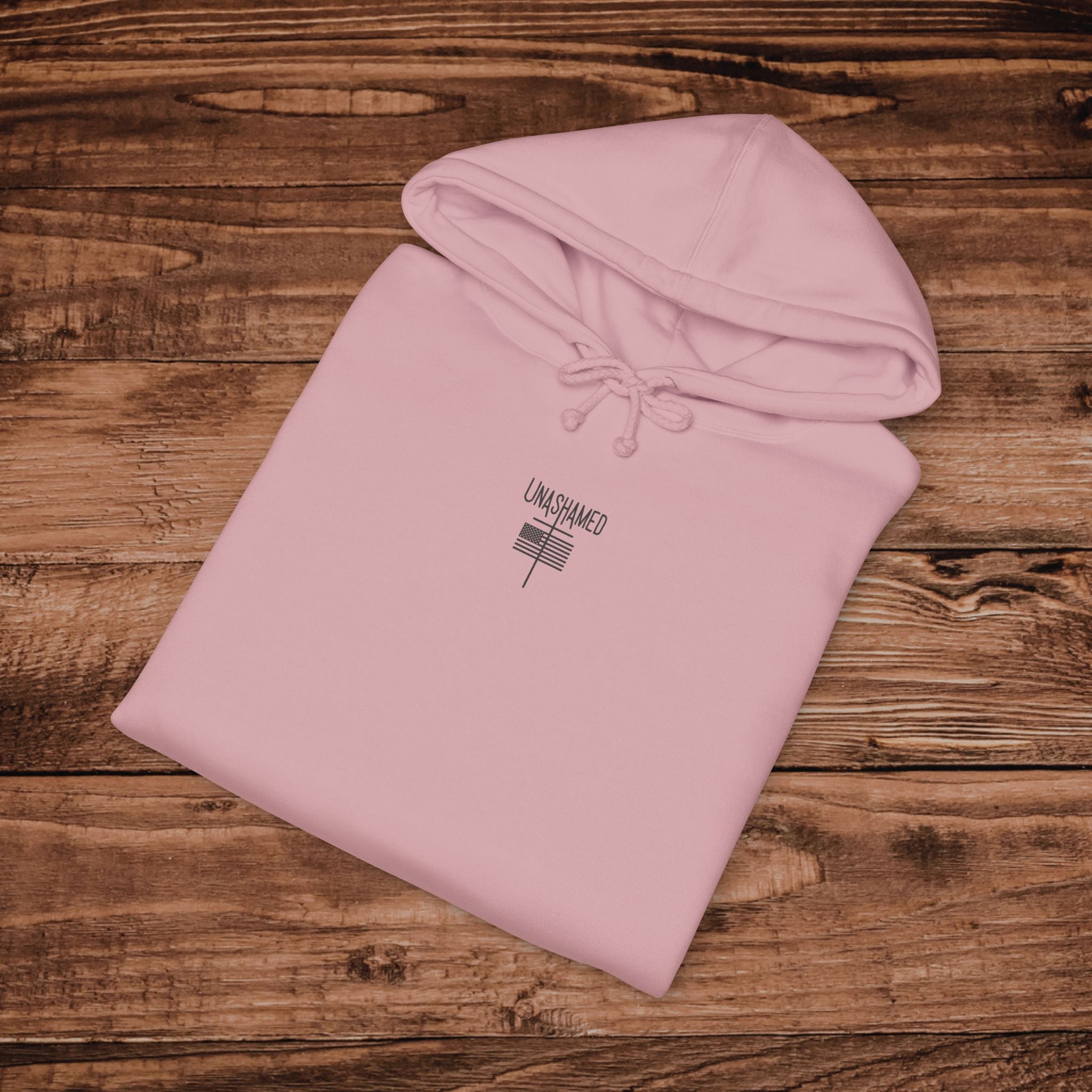 Embroidered Unashamed Flag Cross Hoodie, American Pride, Christian Graphic Hoodie, Aesthetic Patriotic Sweatshirt Sweater