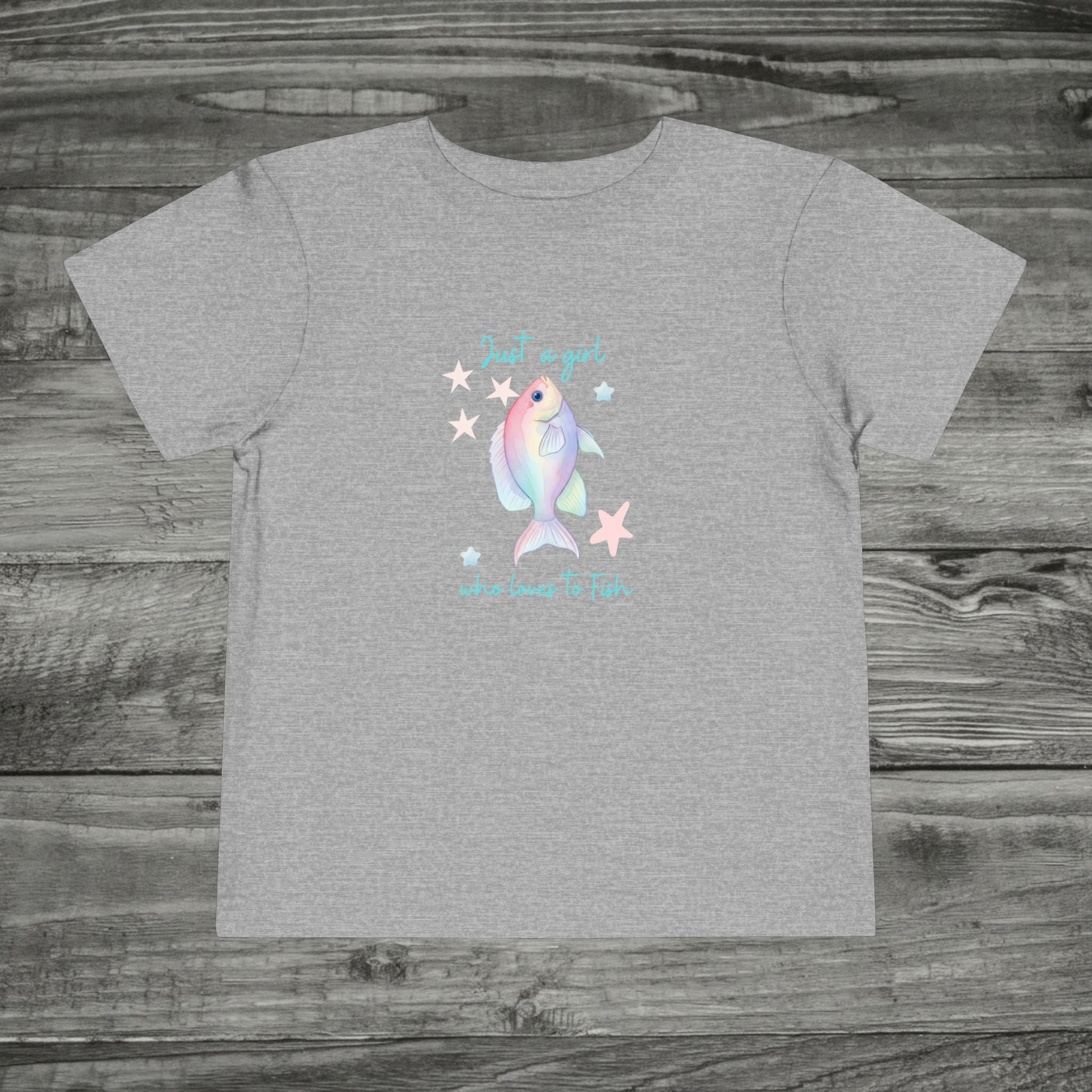 Just a girl who loves to fish Toddler Tee | Pastel Fish Illustration