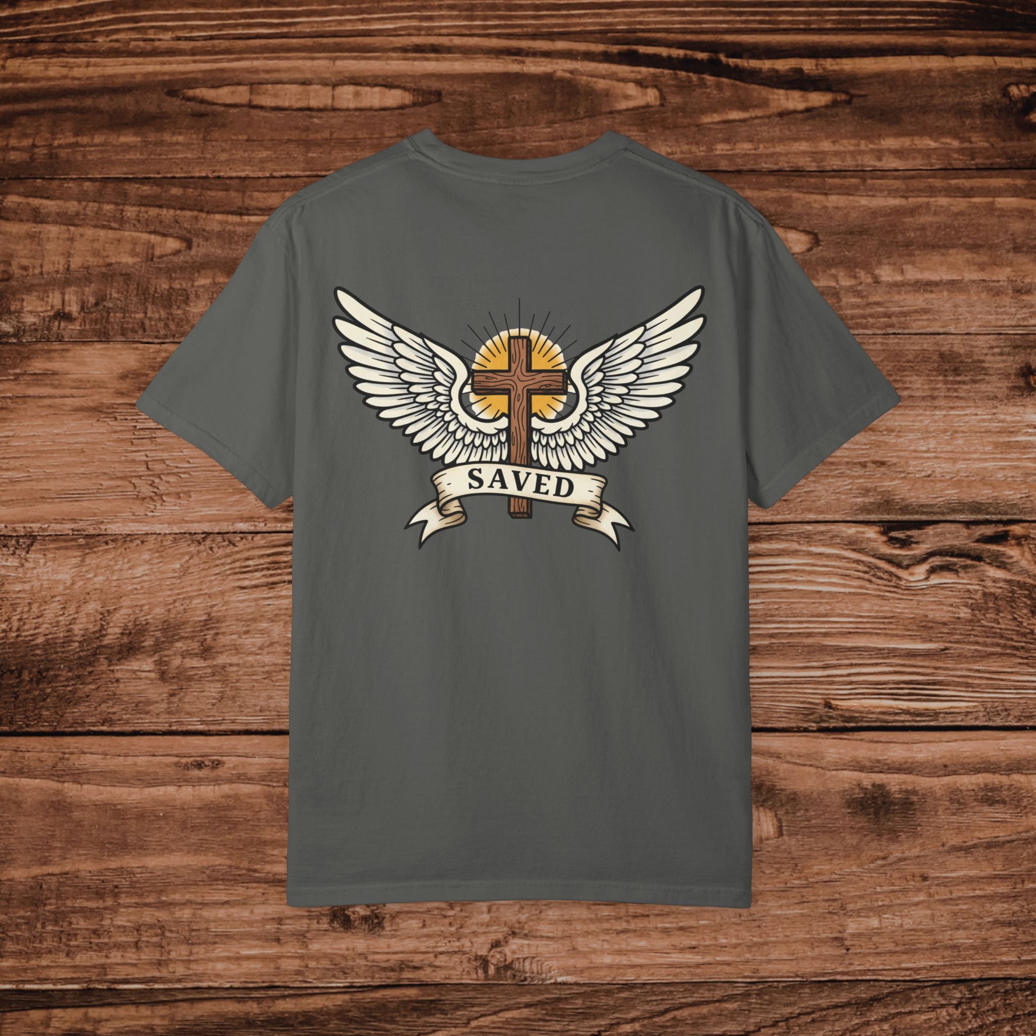 Winged Cross Saved T-shirt | Christian Faith Graphic