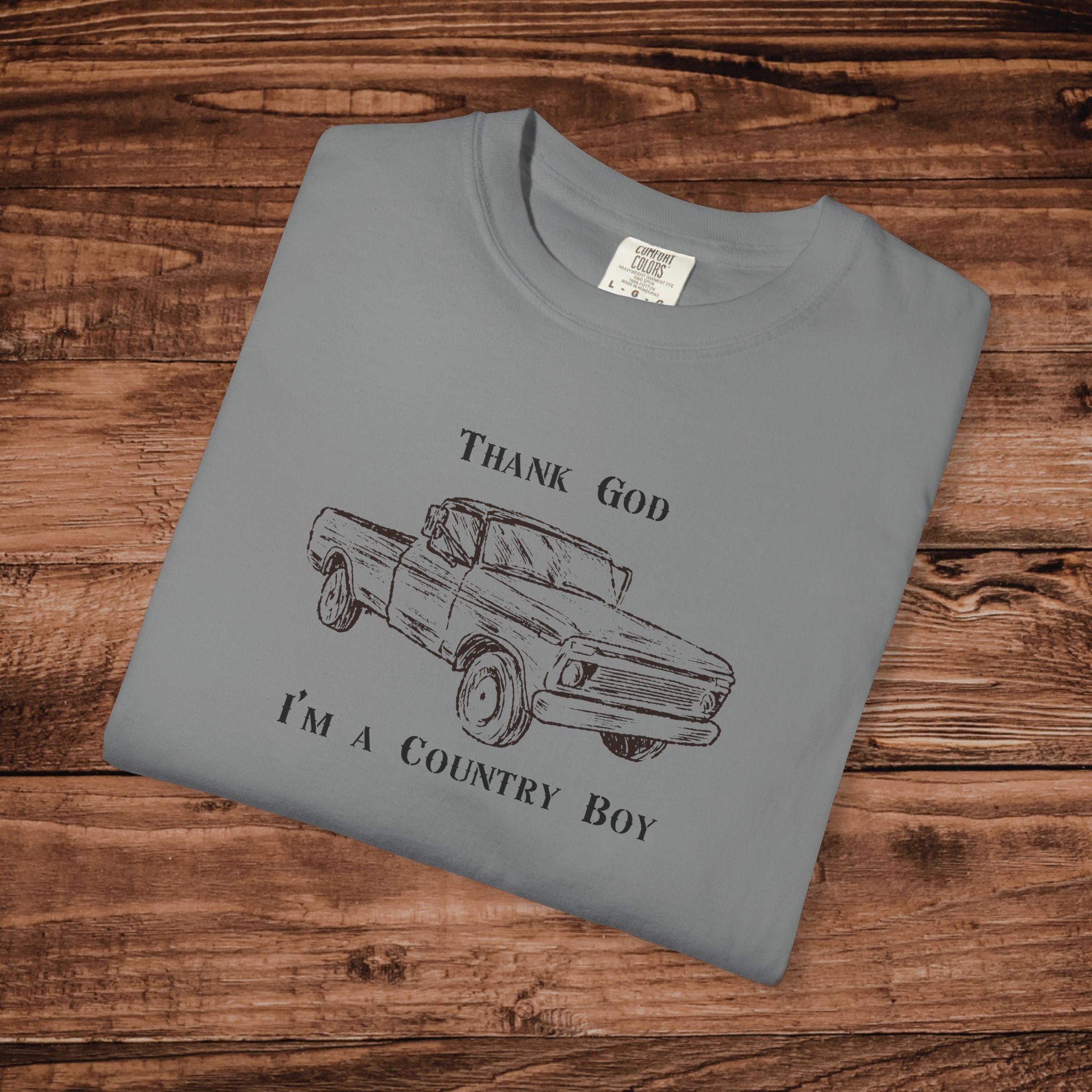 Thank God I'm a Country Boy T-Shirt, Vintage Truck Graphic Tee, Retro Southern Farm Shirt, Gift for Country Music Fan, Comfort Colors Tee
