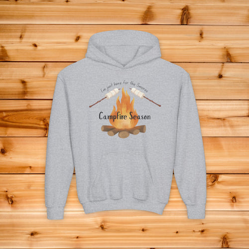 Big Kids Campfire Season Hoodie | Marshmallow Roasting Graphic
