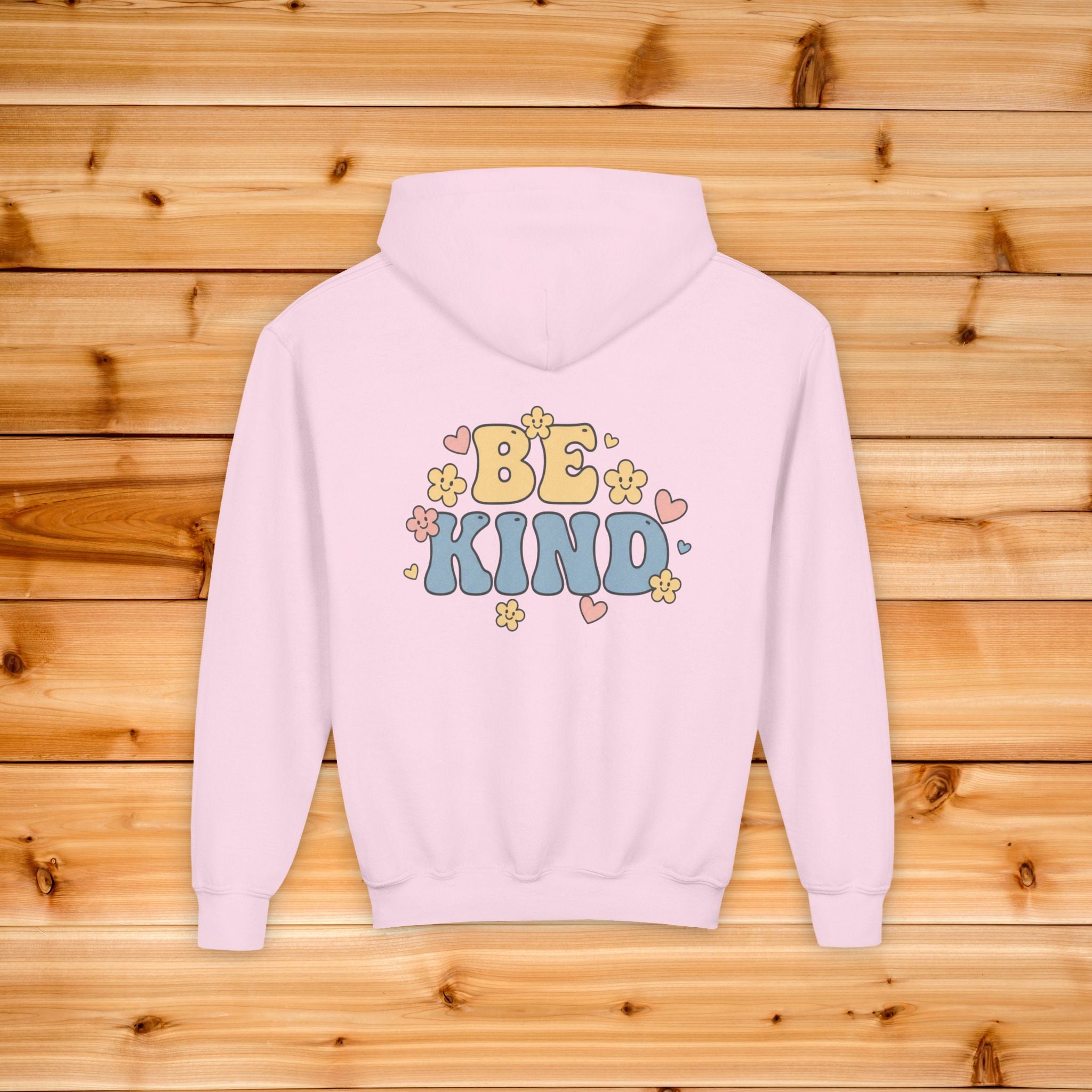 Be Kind floral Youth Hoodie | pastel design