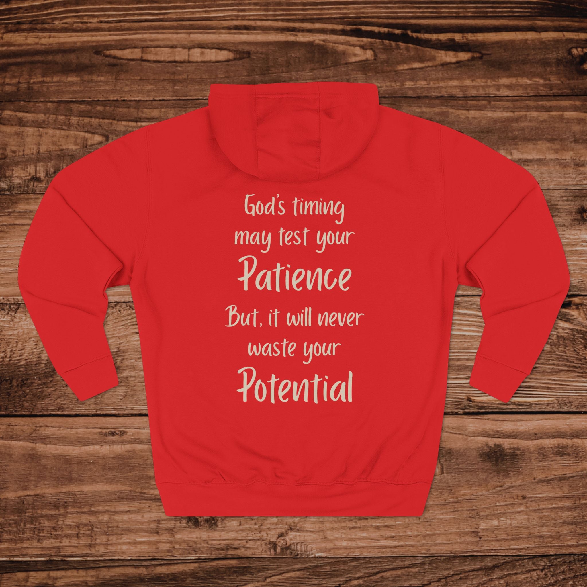 Gods Timing May Test Your Patience Hoodie, Christian Aesthetic Sweatshirt, Inspirational Scripture, Trusting God Gift, Minimalist Faith