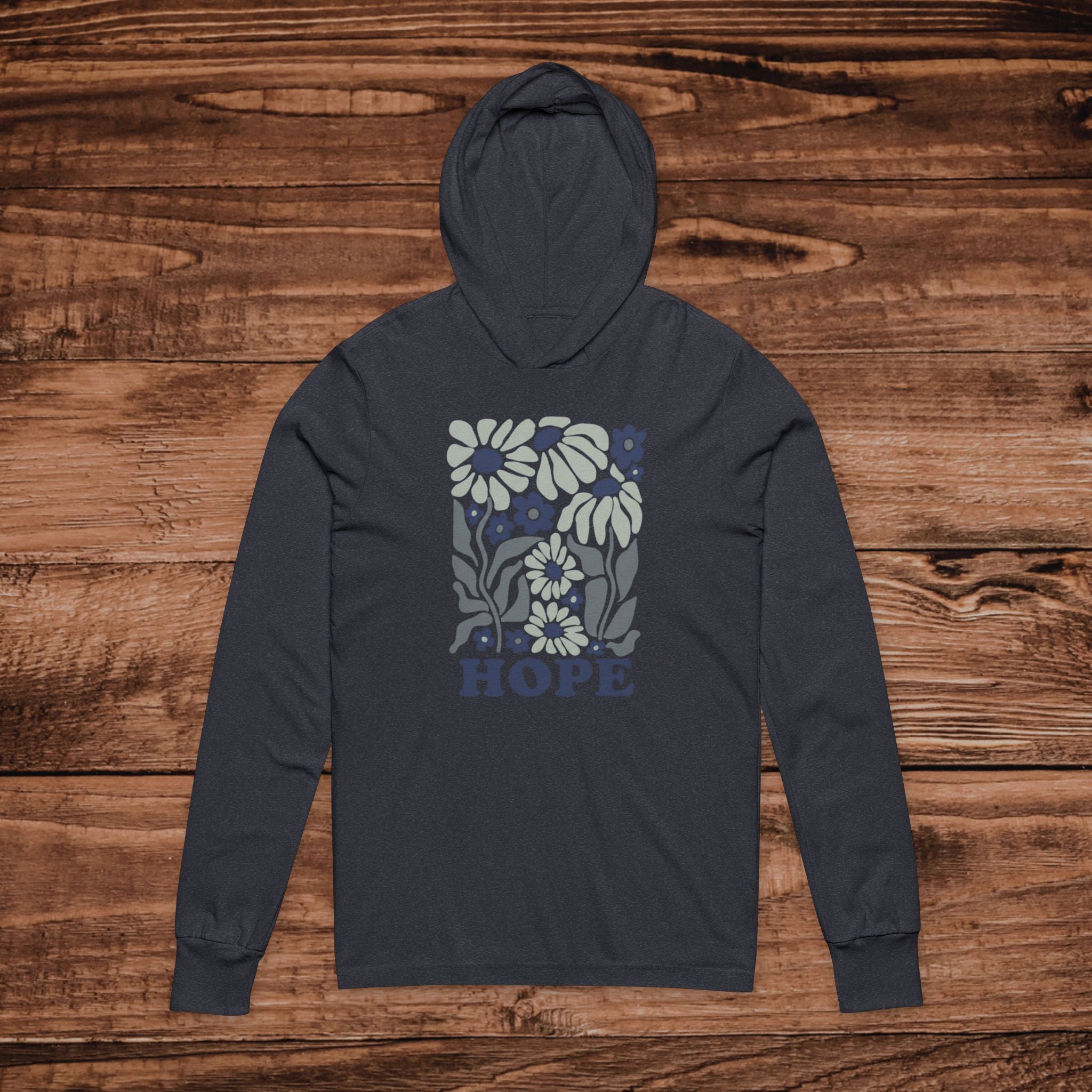 Floral Hope Graphic Hooded Tee | Floral typography, vintage flower design
