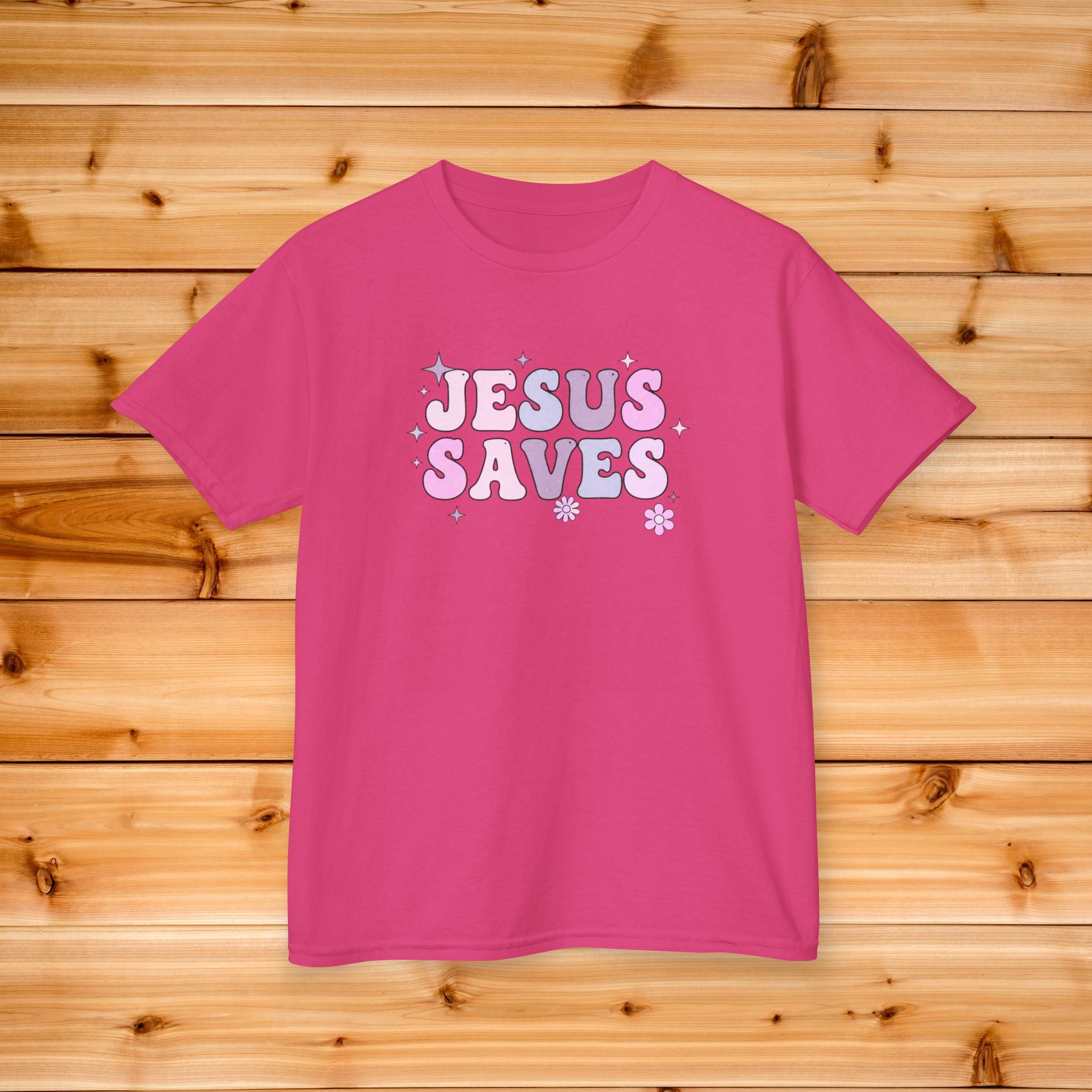 Jesus Saves Kids Tee  Christian Faith Shirt Religious Children Tee