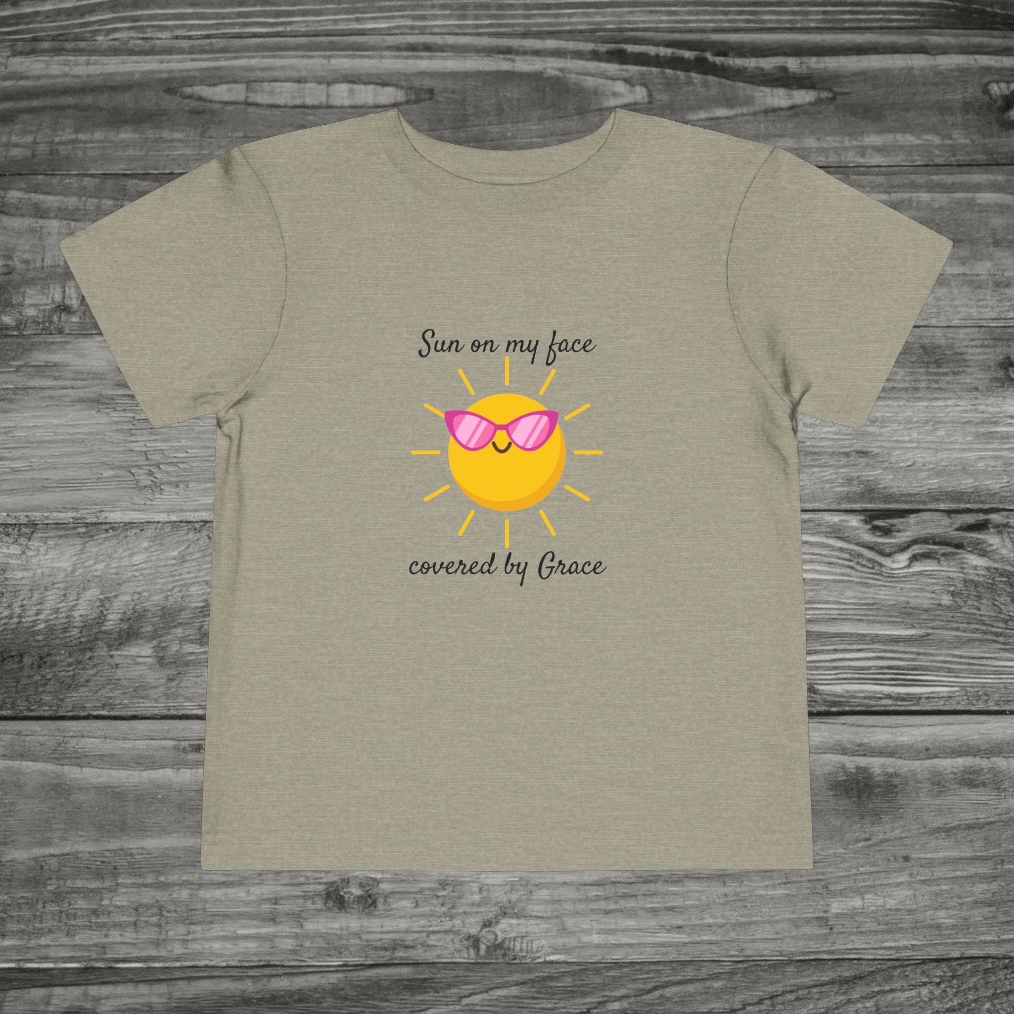 Sun with Sunglasses covered by Grace Toddler Tee | Christian Sunshine