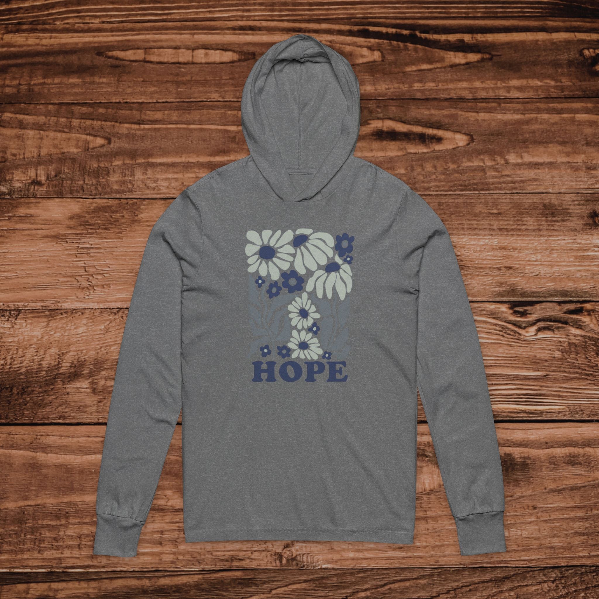 Floral Hope Graphic Hooded Tee | Floral typography, vintage flower design