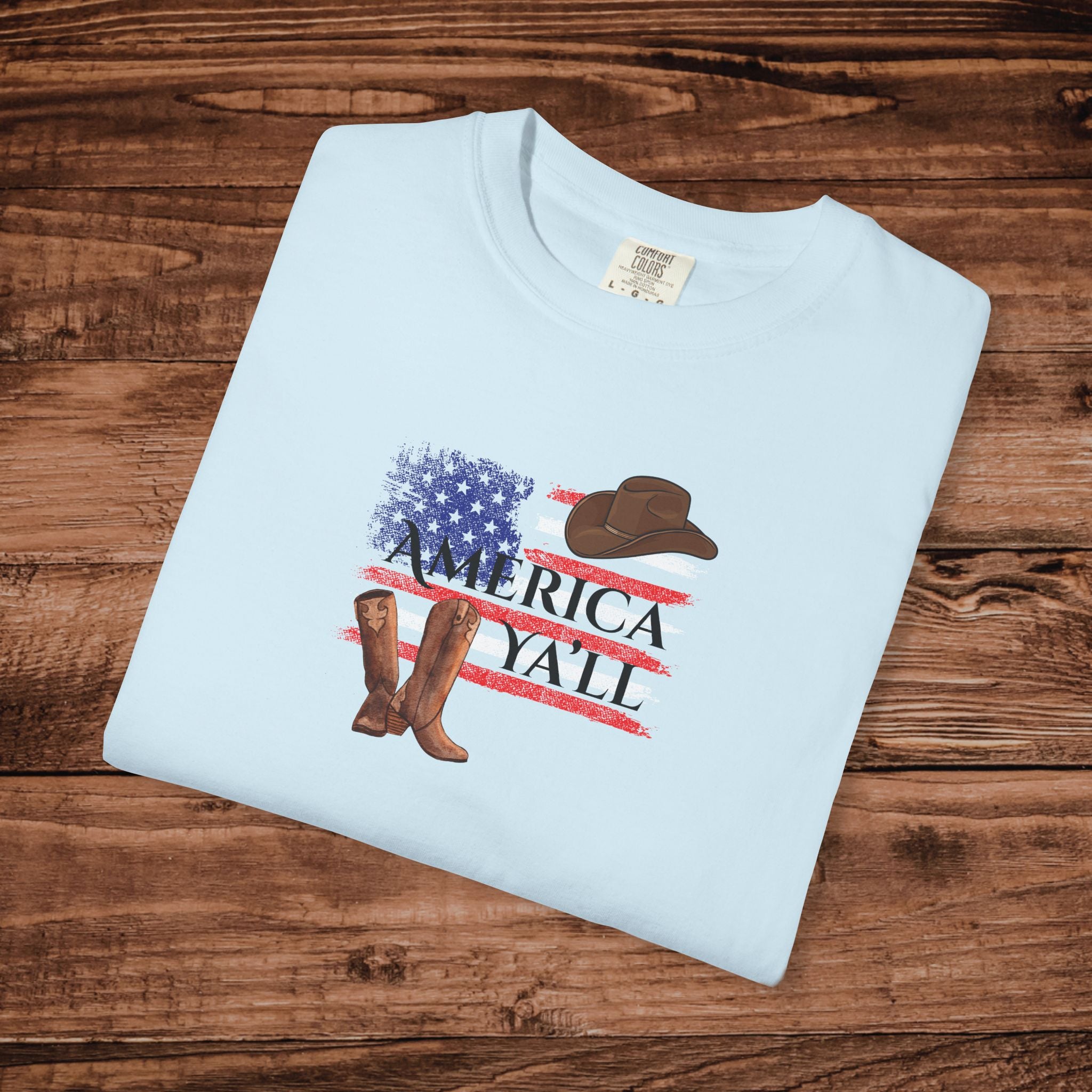 America Y'all T-Shirt | American Flag Cowboy graphic tee