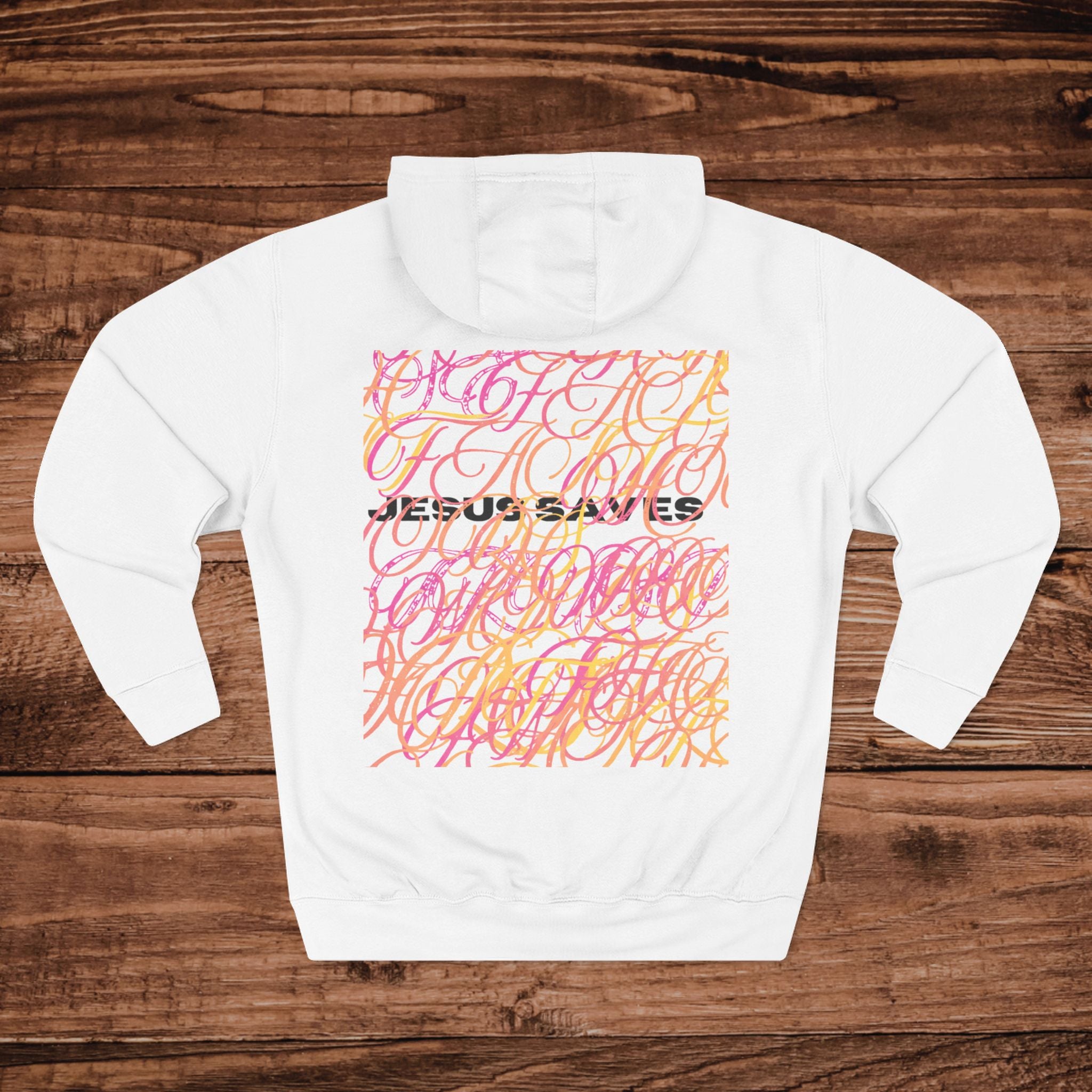 Jesus Save Scribble Background Hoodie | Christian Faith Sweatshirt