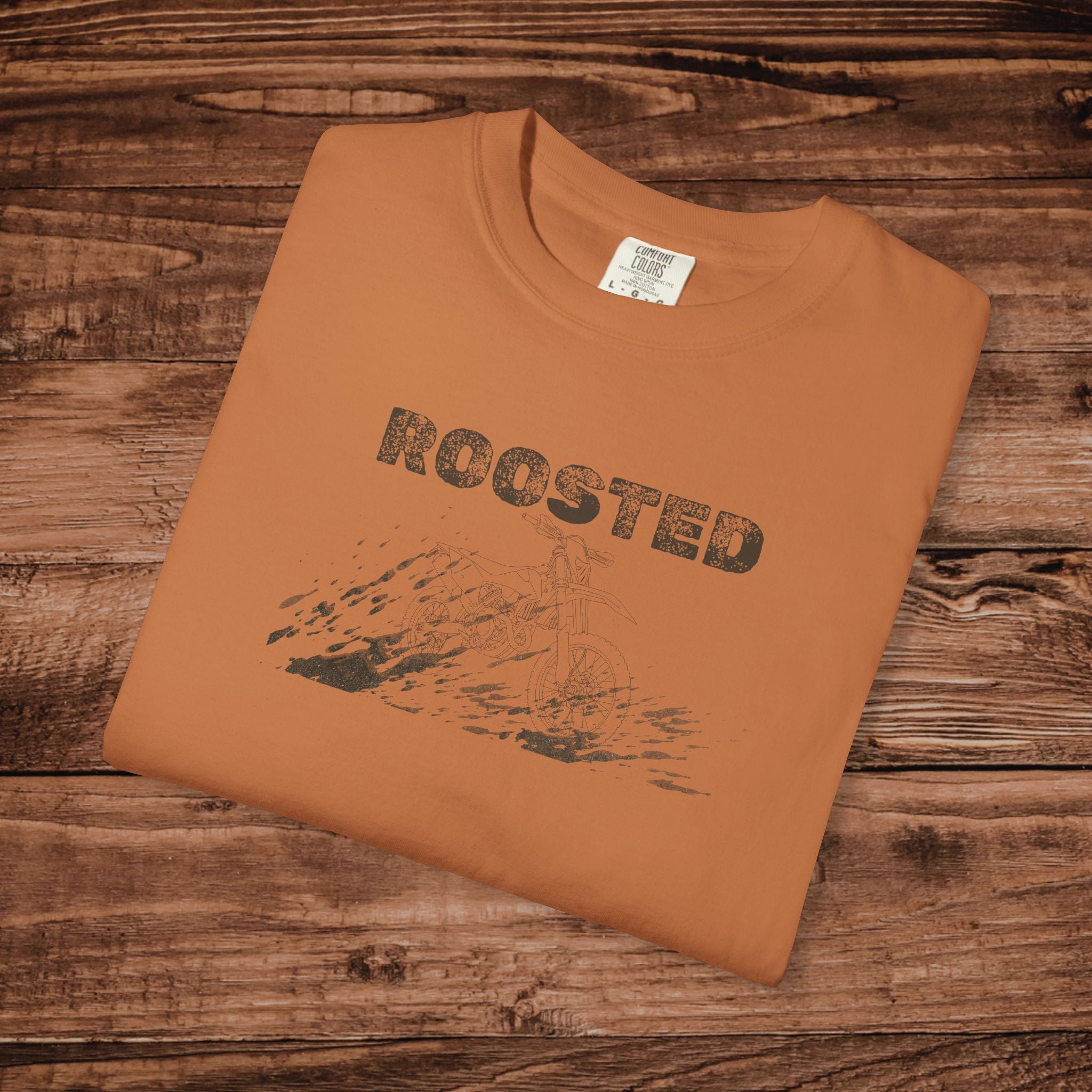 Dirt Bike T-Shirt Comfort Colors 1717, Vintage Motocross Graphic Tee, Retro Enduro Racing Shirt, Moto Life Gift, Roosted Off Road Apparel